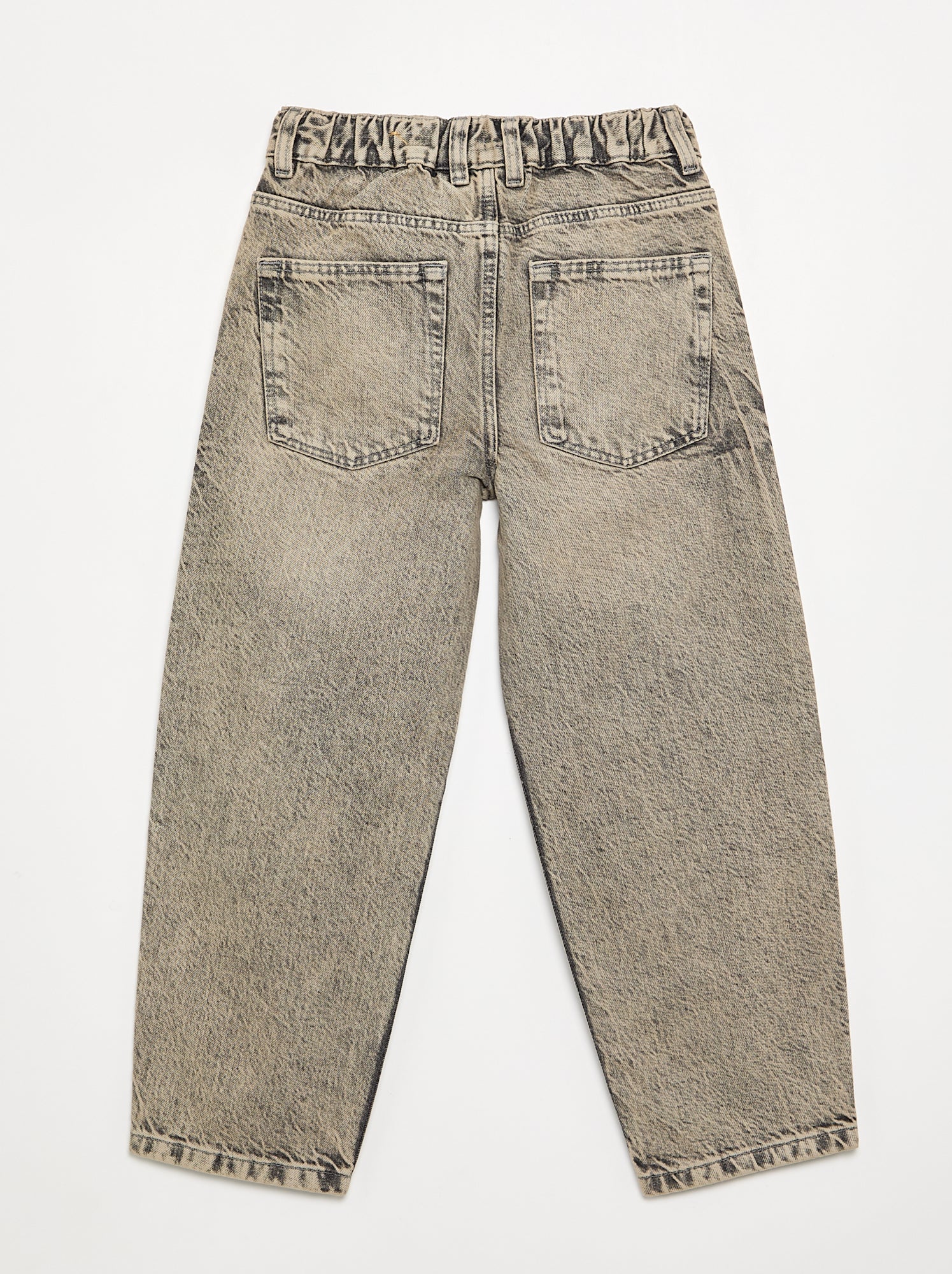 Pantalon en denim forme large - Gris