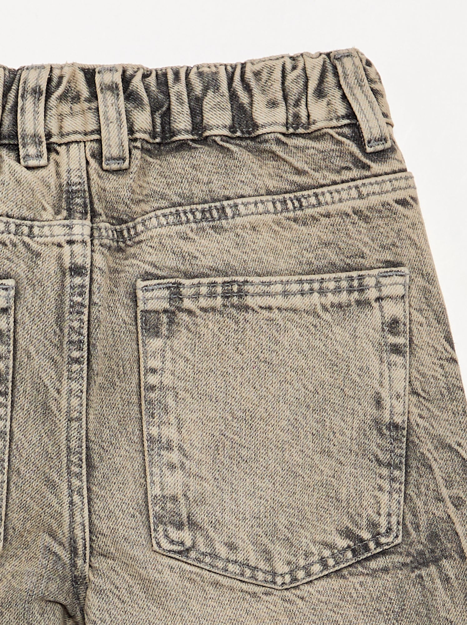 Pantalon en denim forme large - Gris