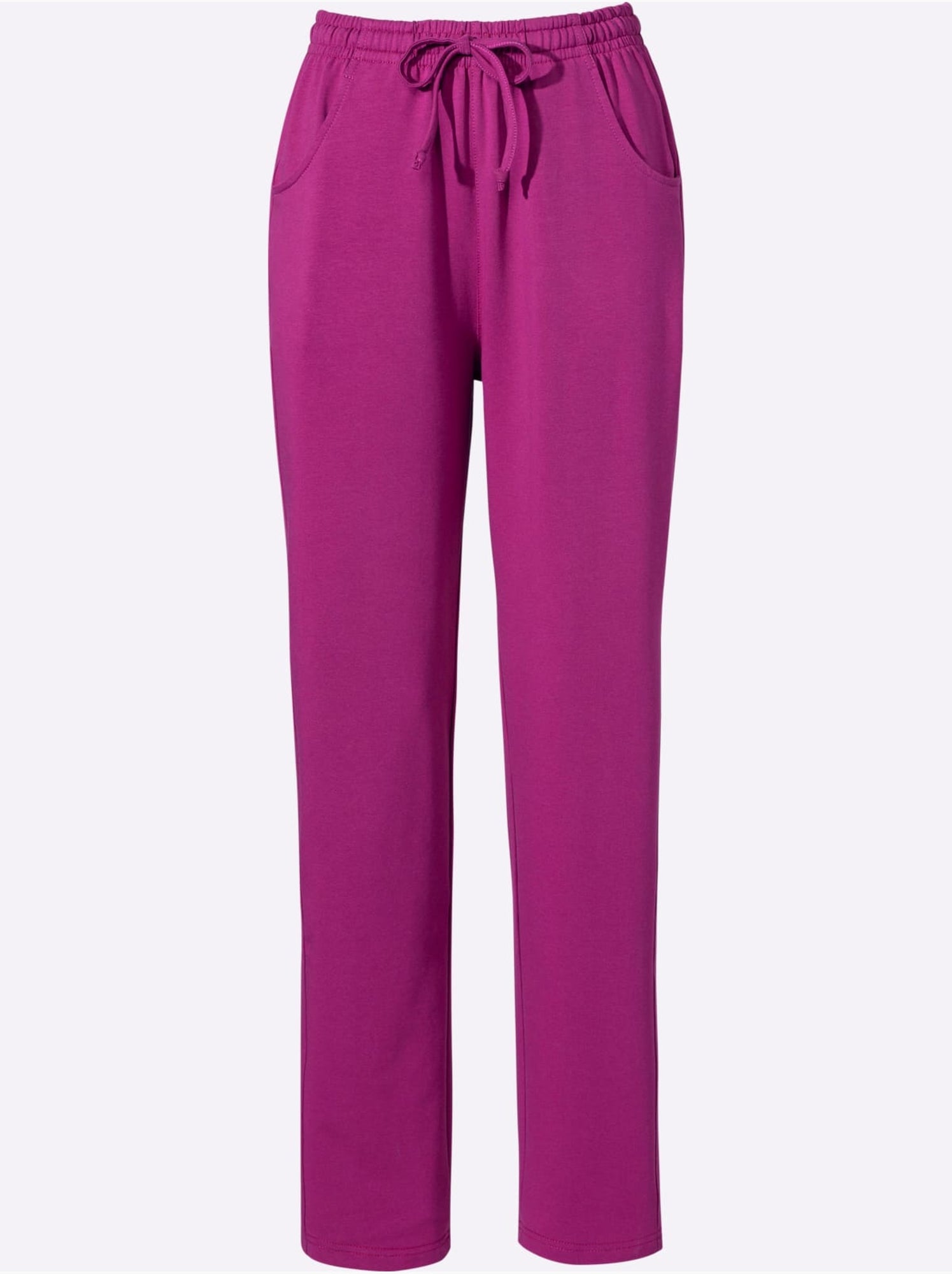 Pantalon en jersey avec ceinture élastique et 2 poches - taille standard - moda vilona - Violet