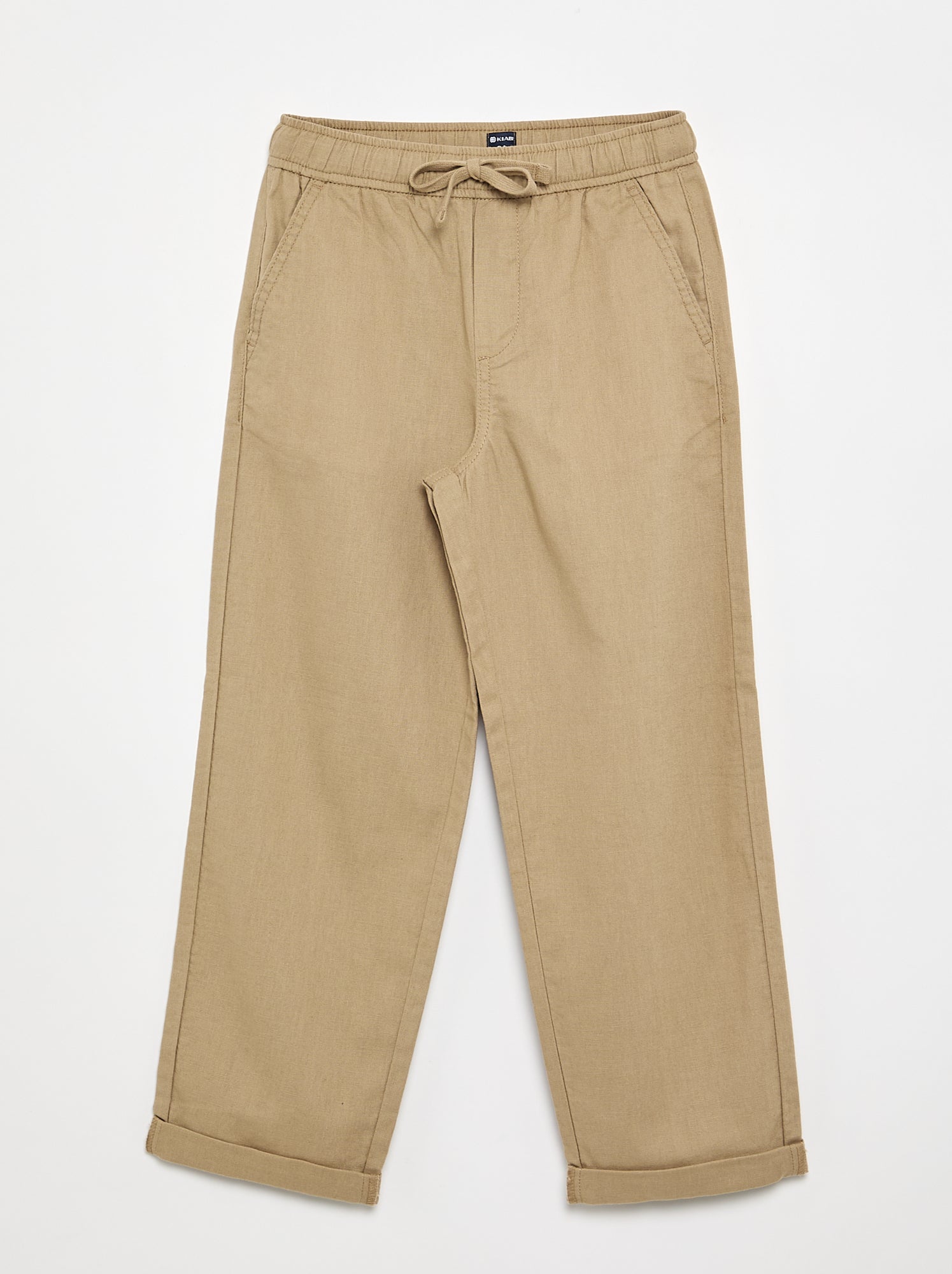 Pantalon en lin et coton - Beige (GEH99_2)