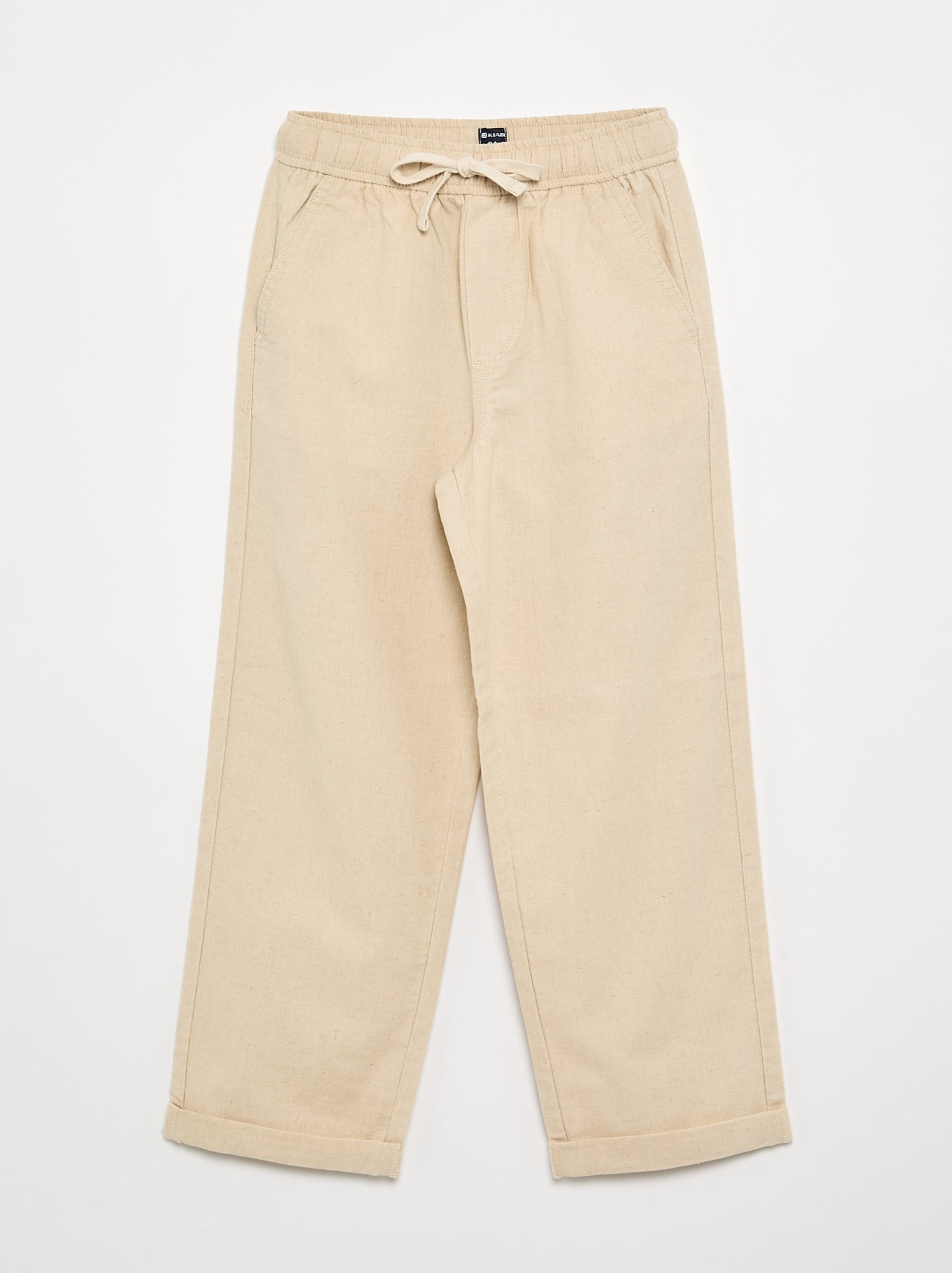 Pantalon en lin et coton - Beige (GEH99_3)