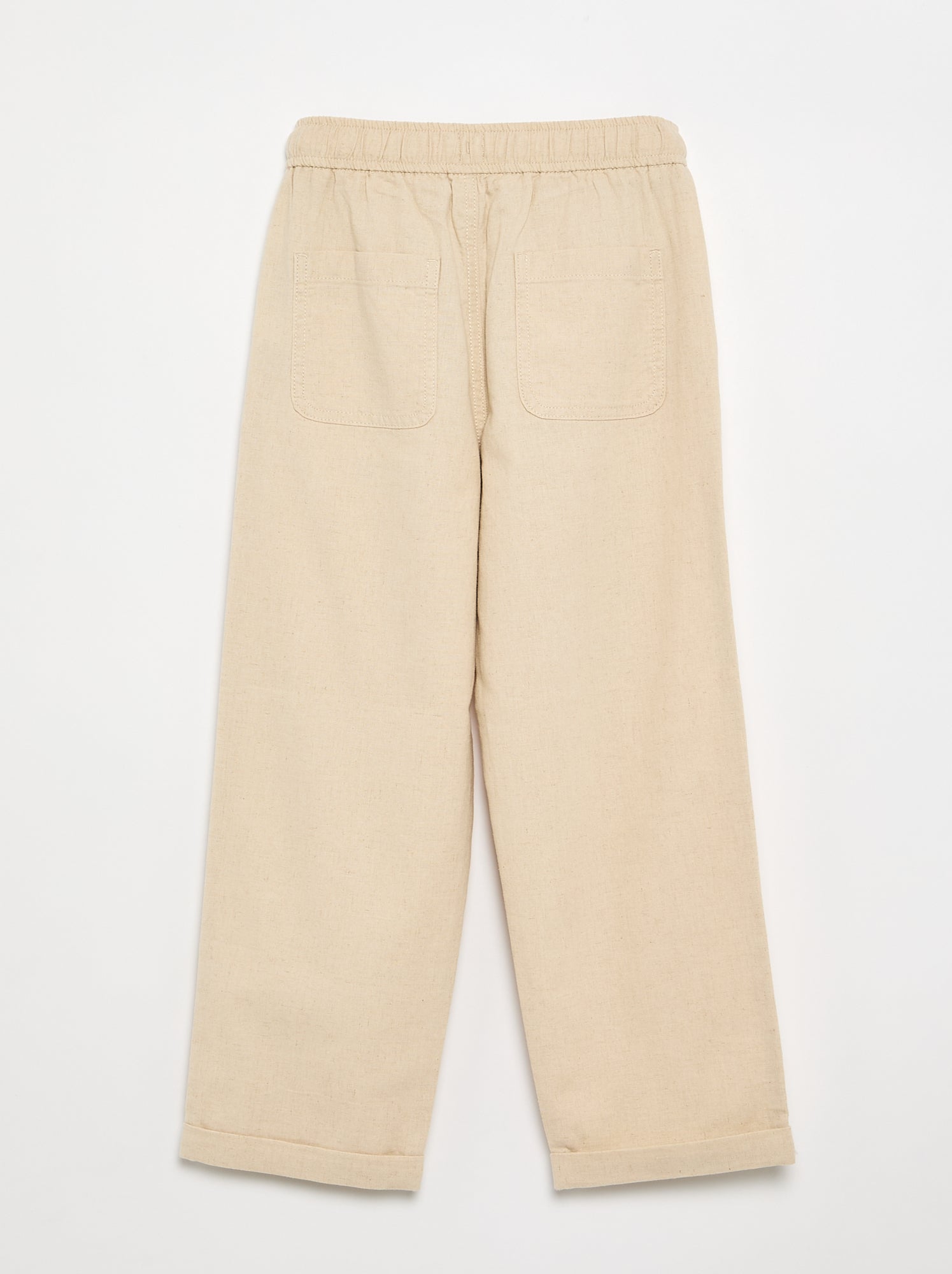 Pantalon en lin et coton - Beige (GEH99_3)