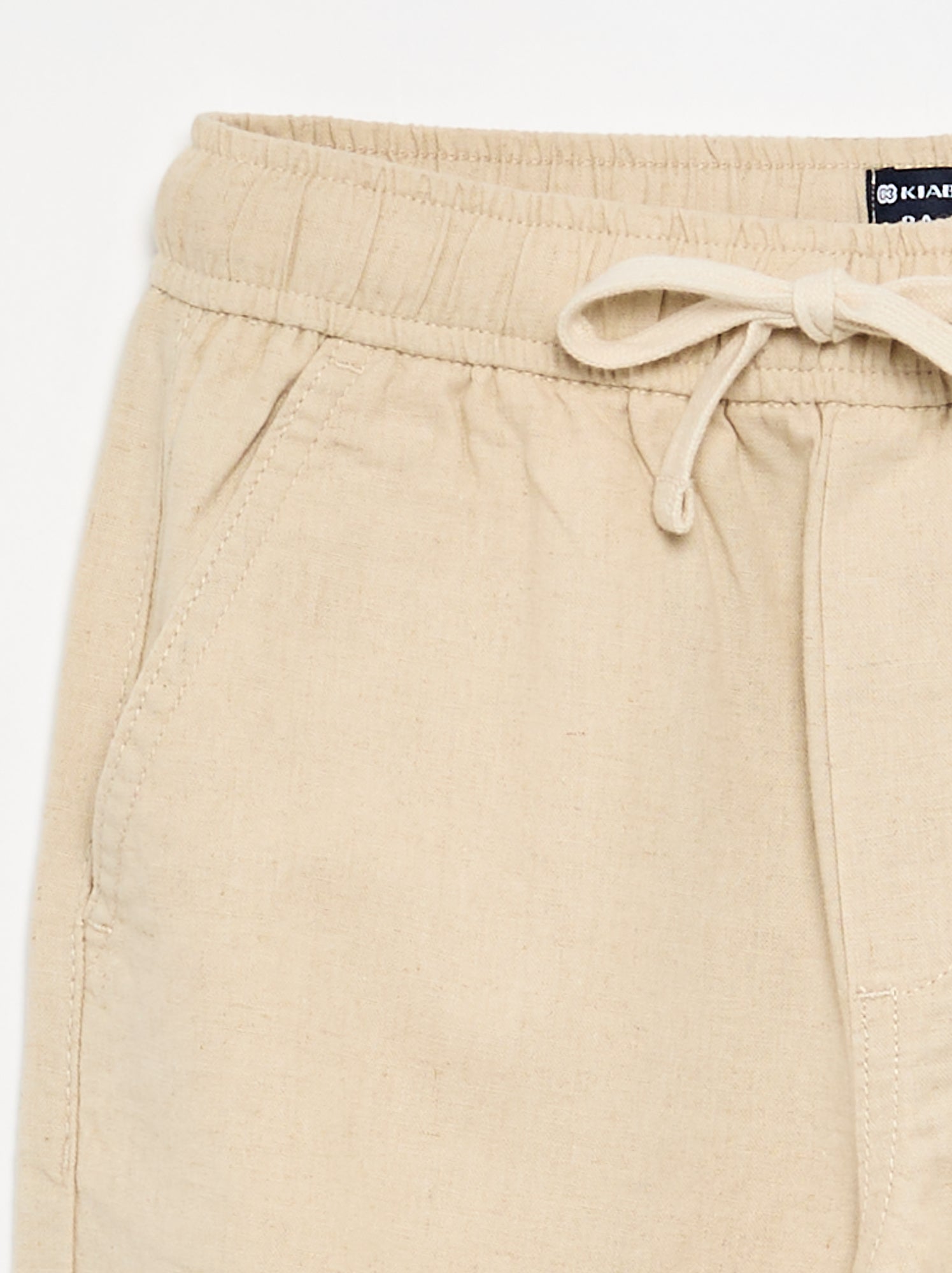 Pantalon en lin et coton - Beige (GEH99_3)