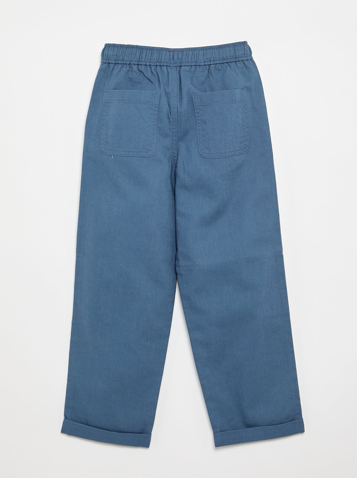 Pantalon en lin et coton - Bleu
