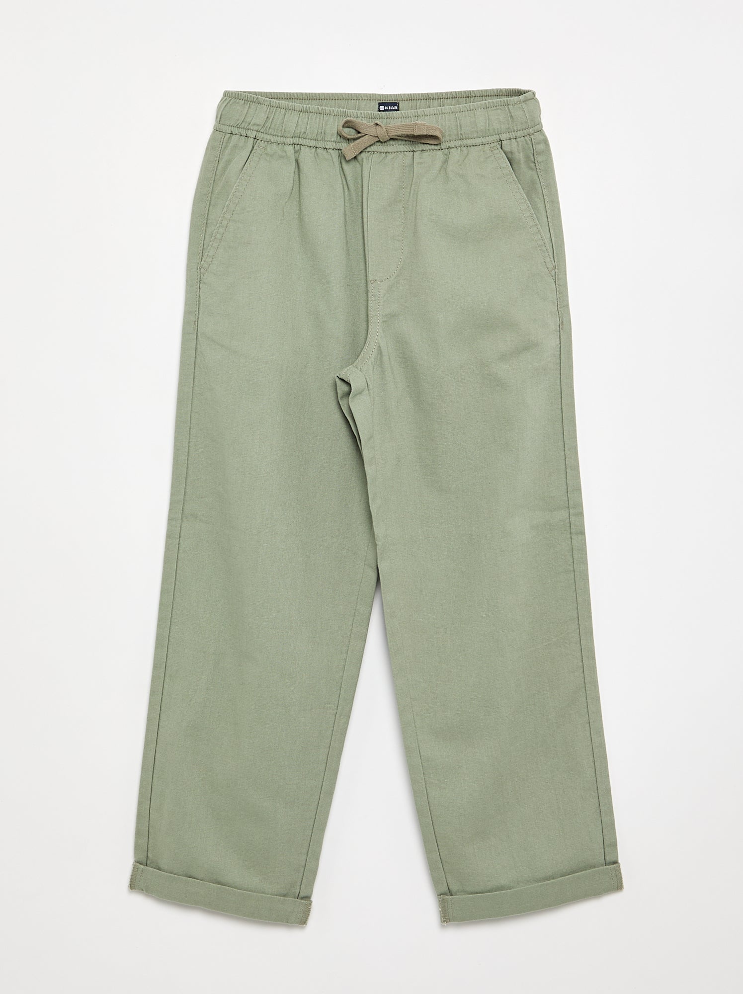 Pantalon en lin et coton - Vert
