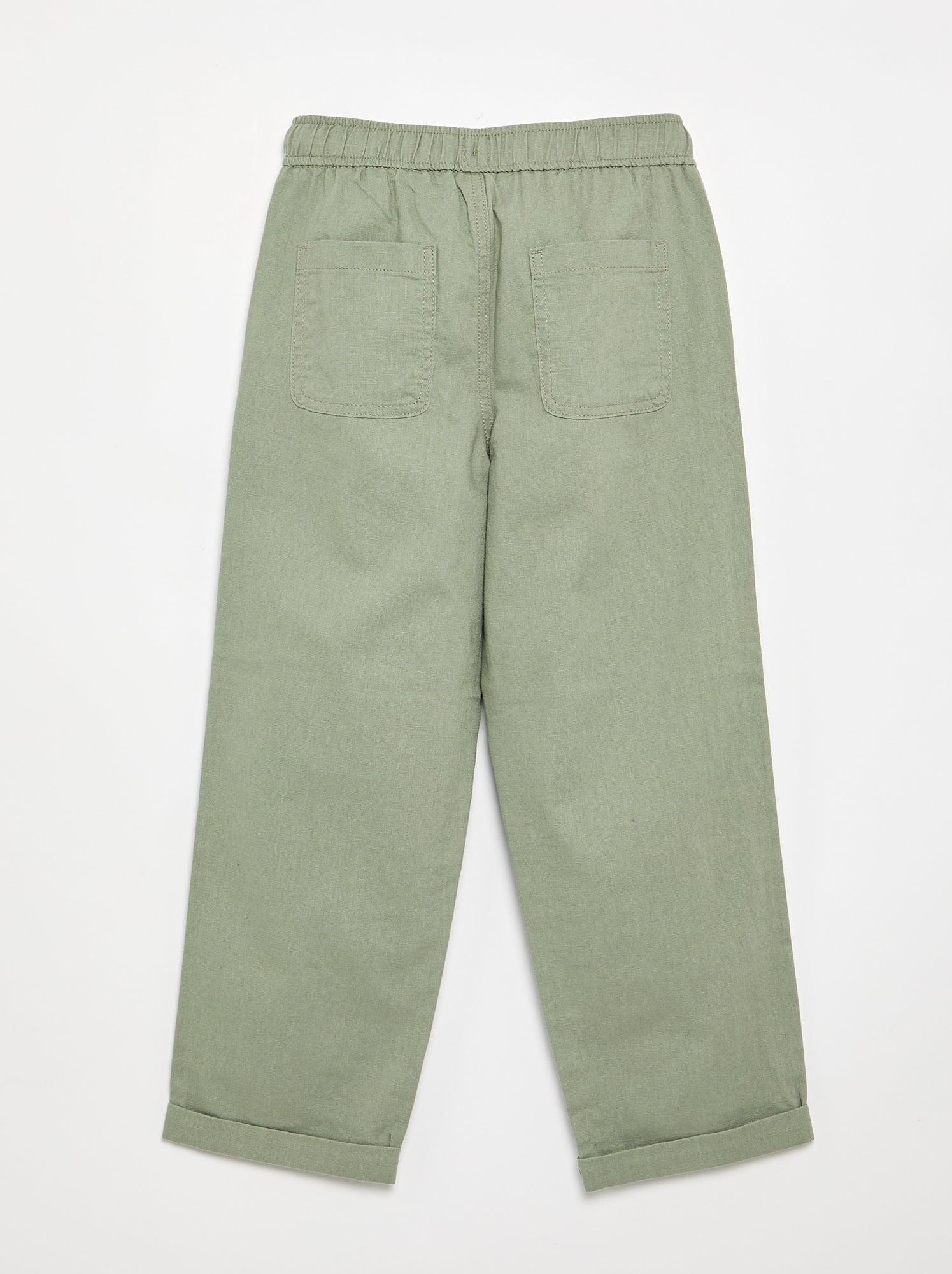 Pantalon en lin et coton - Vert