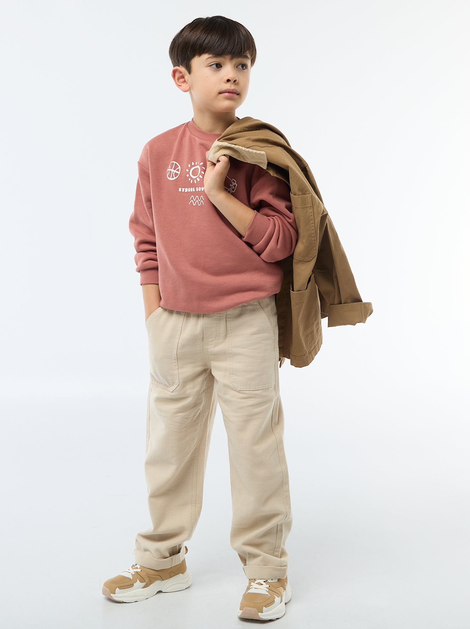 Pantalon en lin mélangé - Beige