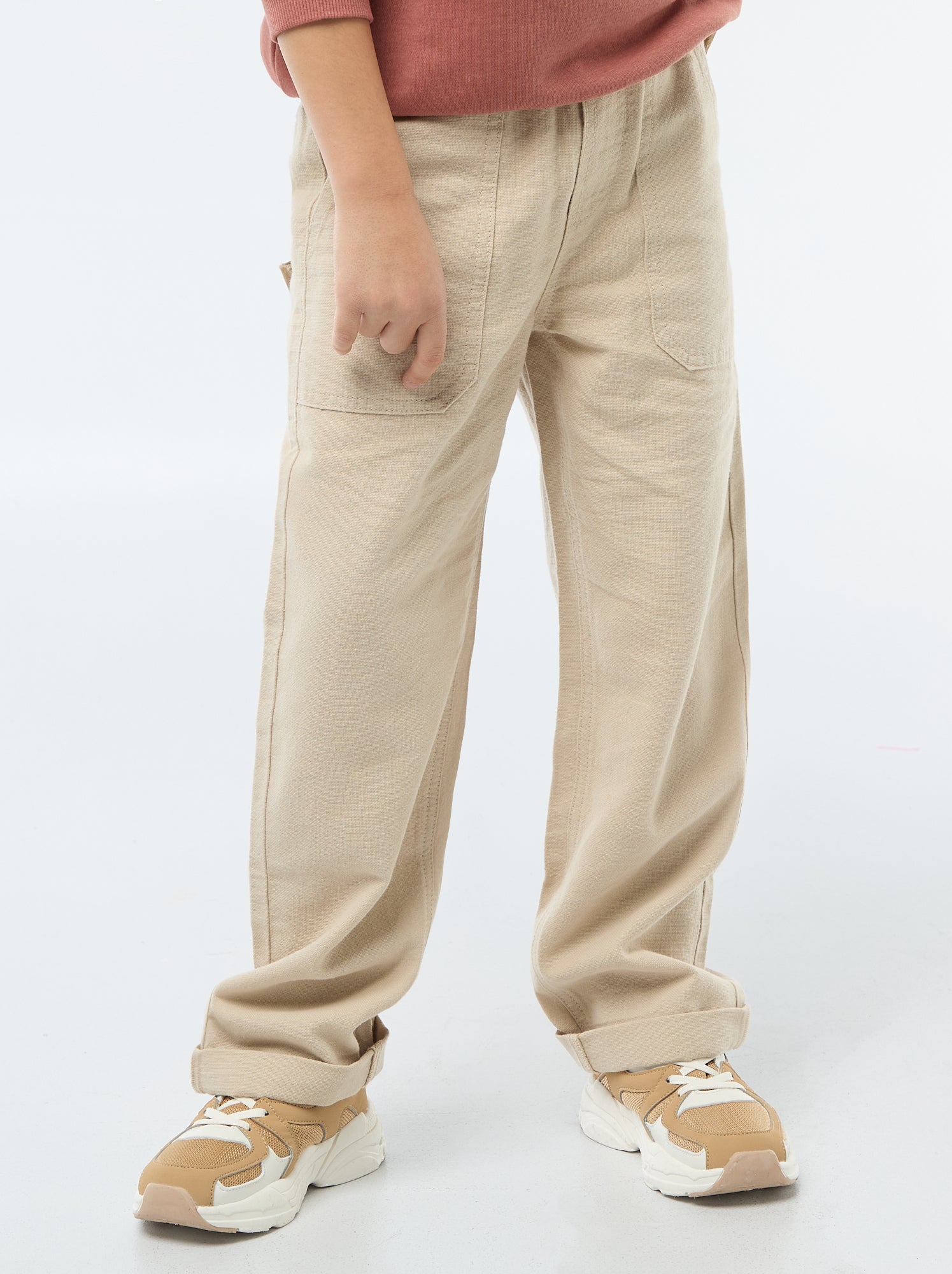 Pantalon en lin mélangé - Beige