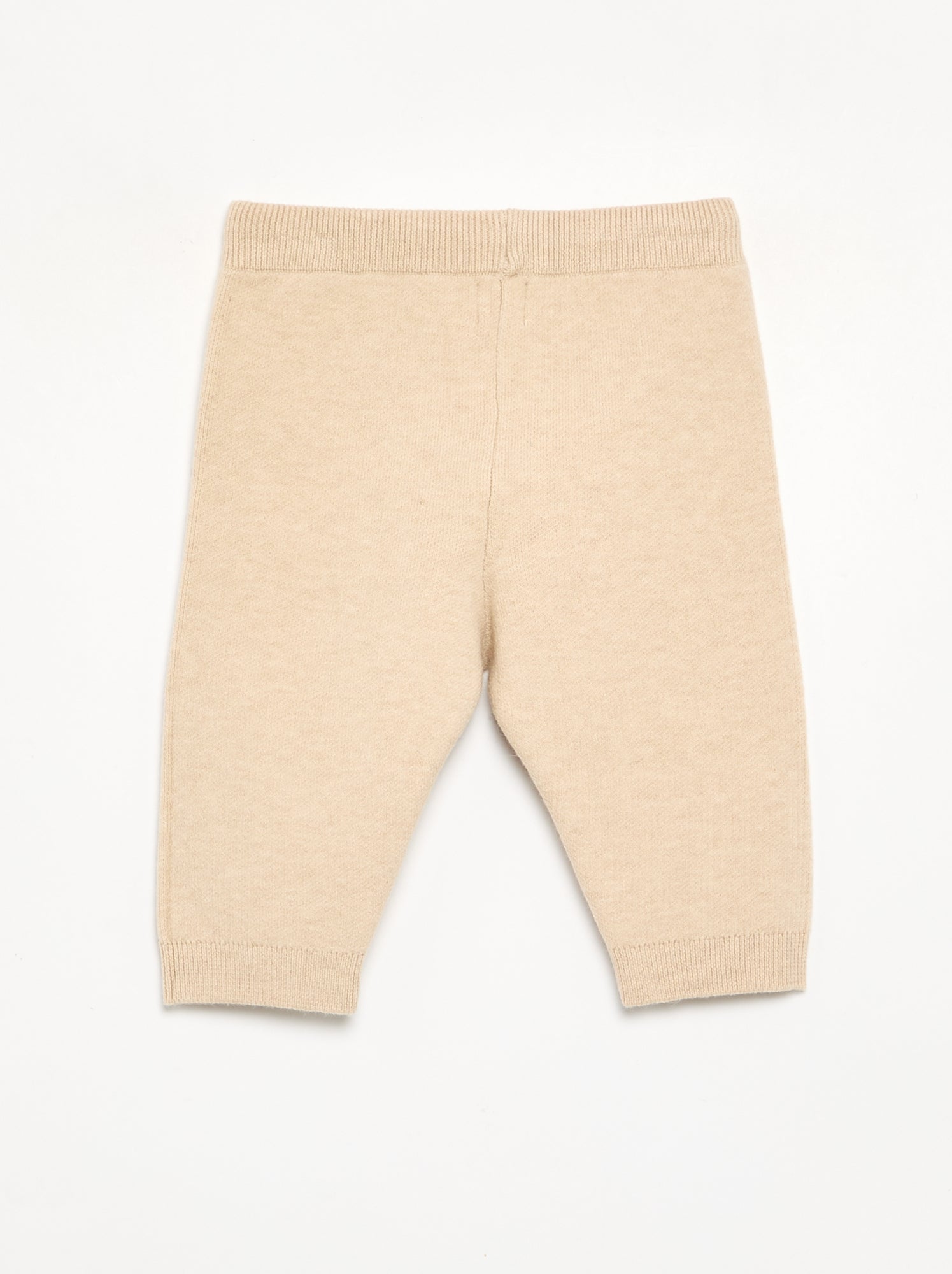 Pantalon en maille uni - Beige (GFT93_1)