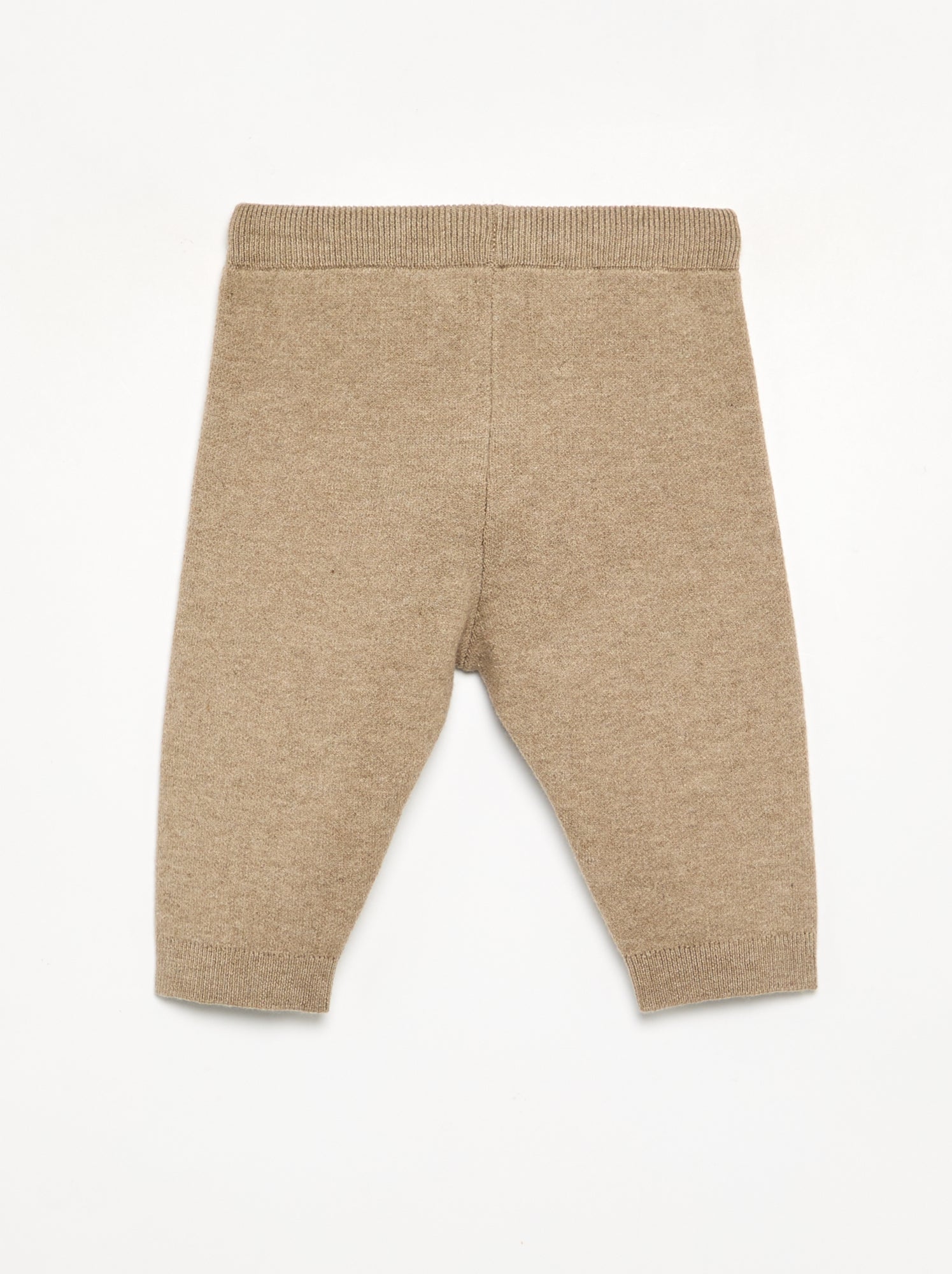 Pantalon en maille uni - Beige (GFT93_2)