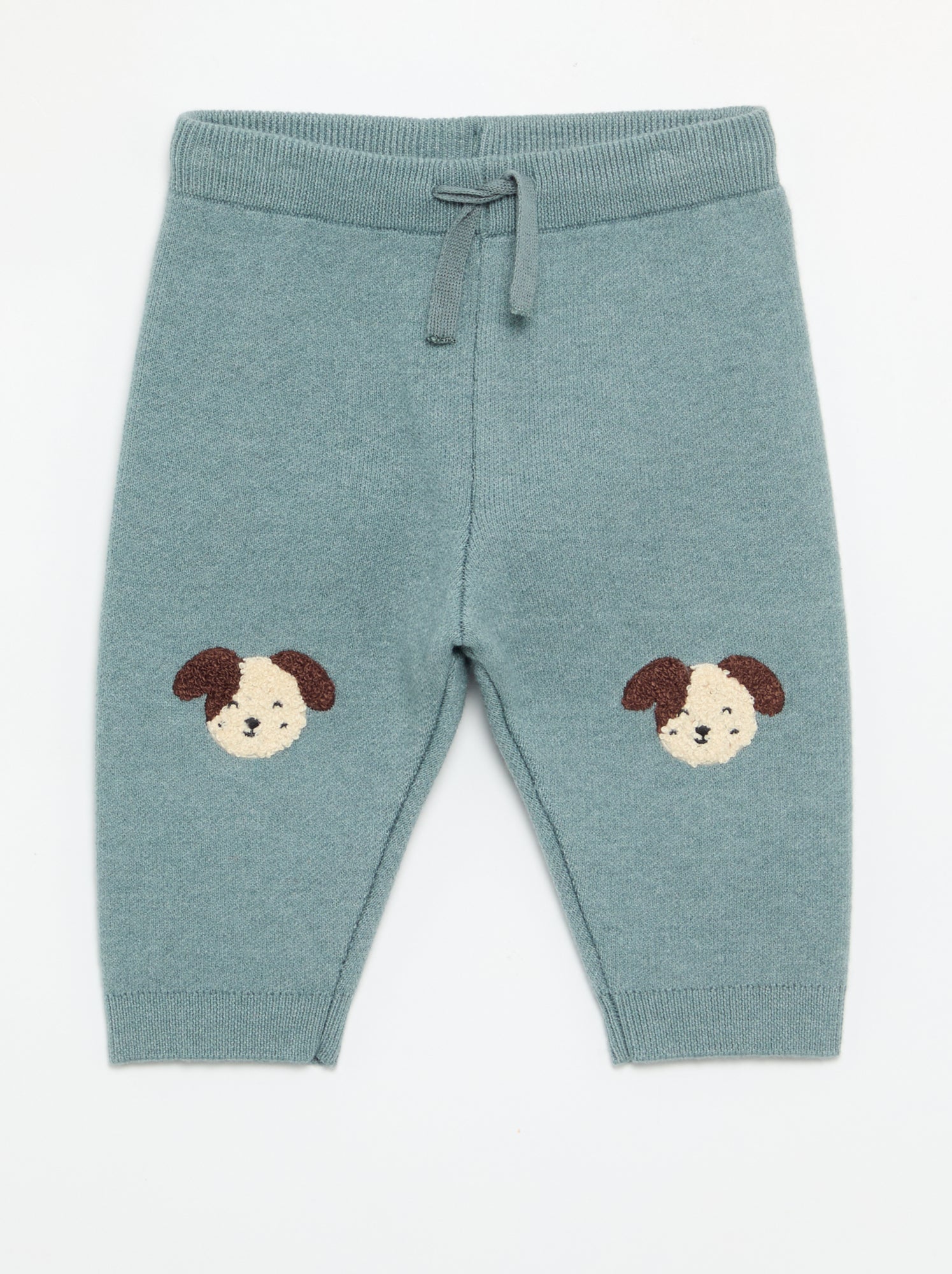 Pantalon en maille uni - Bleu