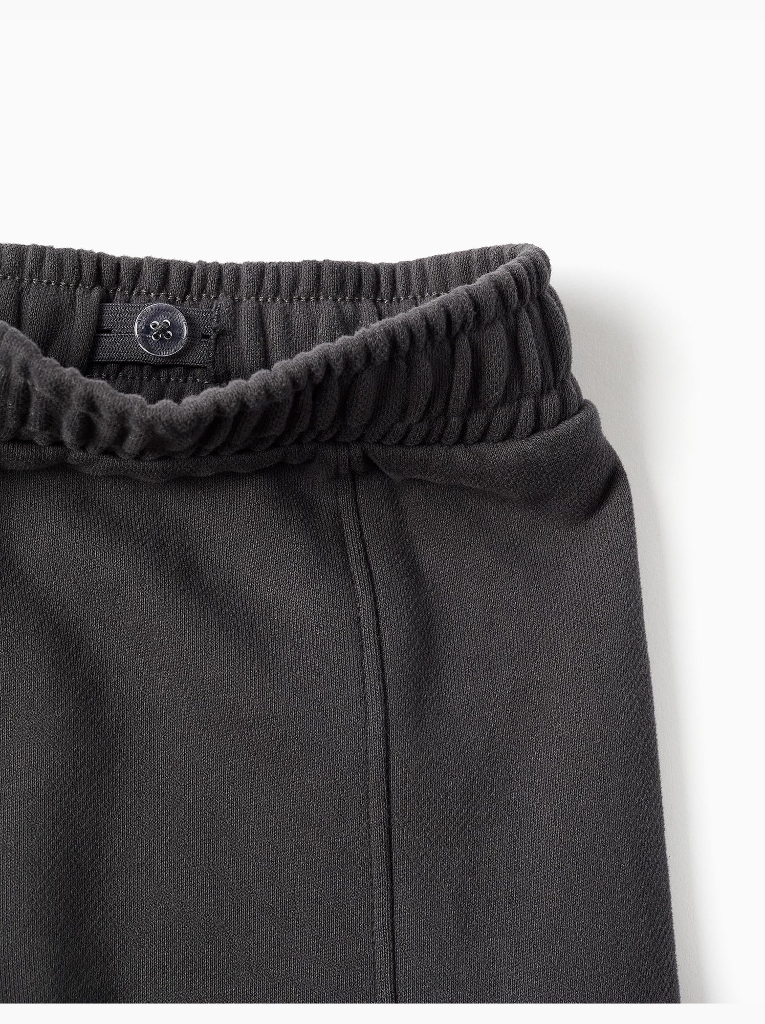 Pantalon en molleton à jambe large avec poches cargo - Gris foncé