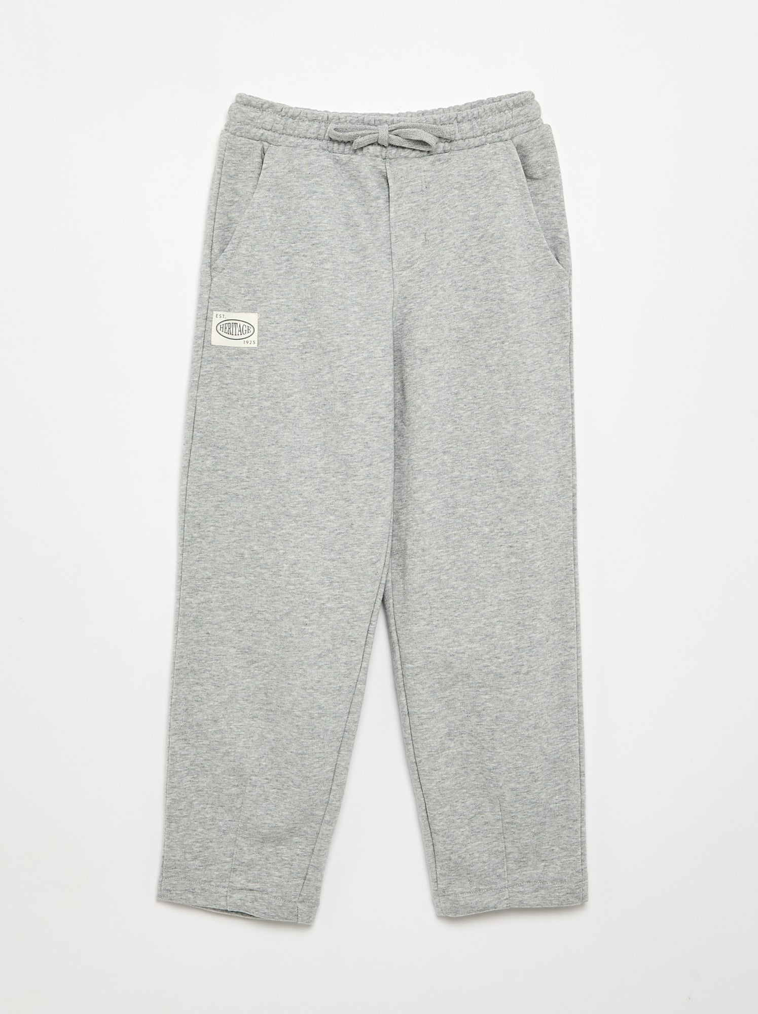 Pantalon en molleton - coupe ajustée - Gris