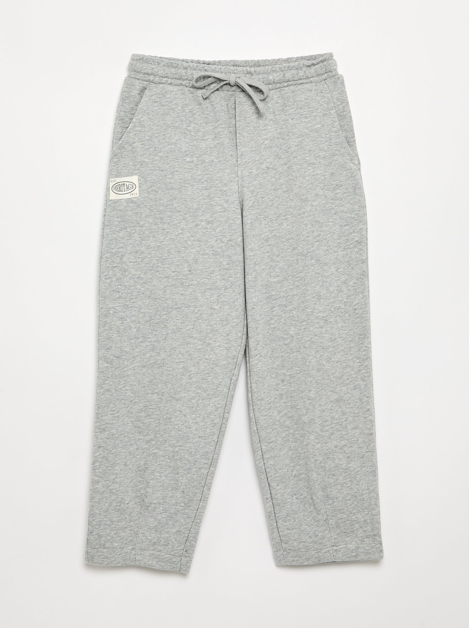 Pantalon forme jogger en twill - coupe confortable - Gris