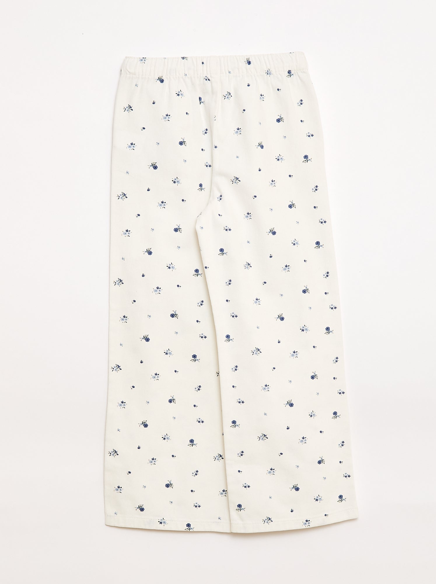 Pantalon en twill avec cordons de serrage - Blanc