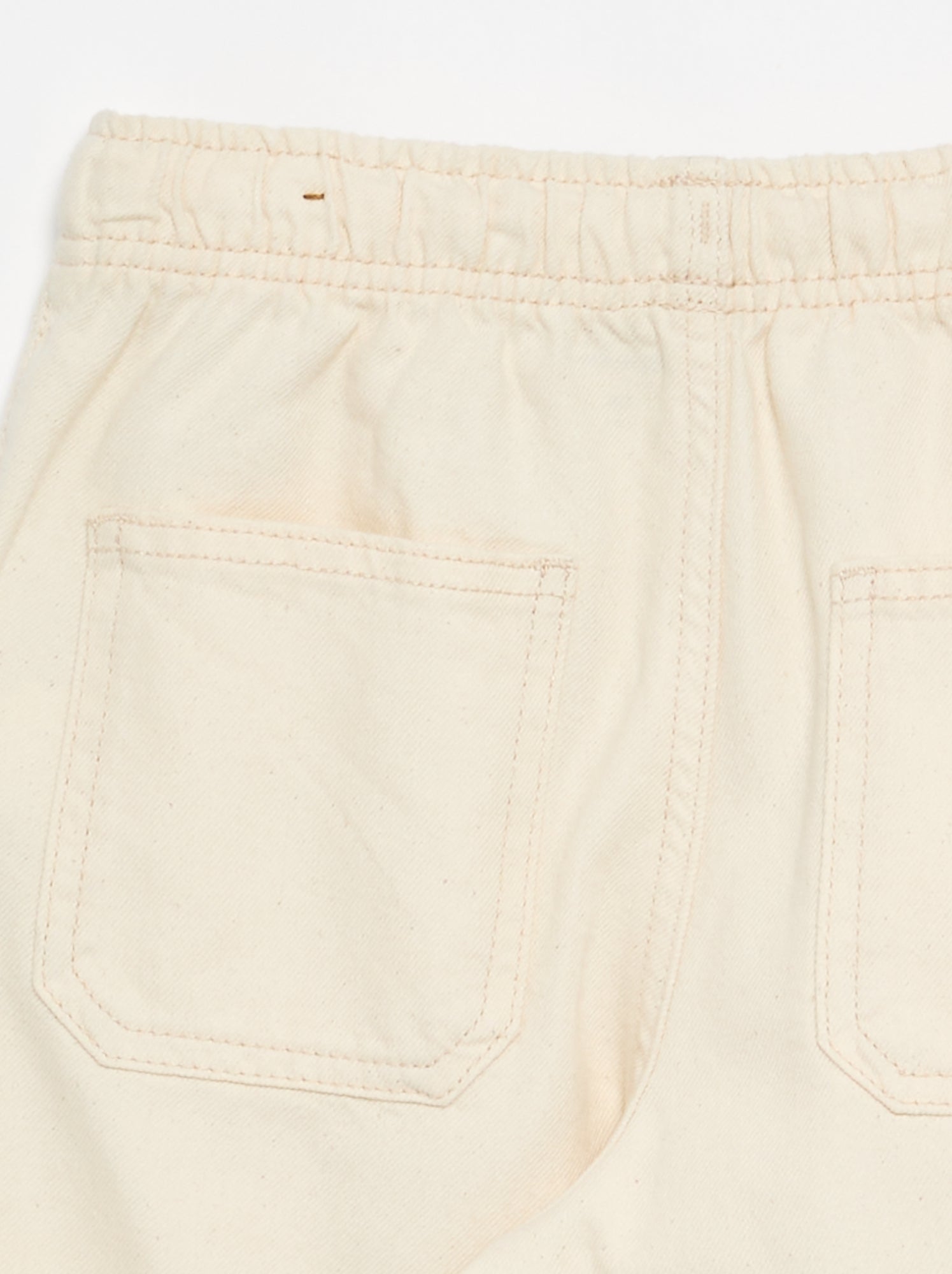 Pantalon en twill avec cordons de serrage - Blanc
