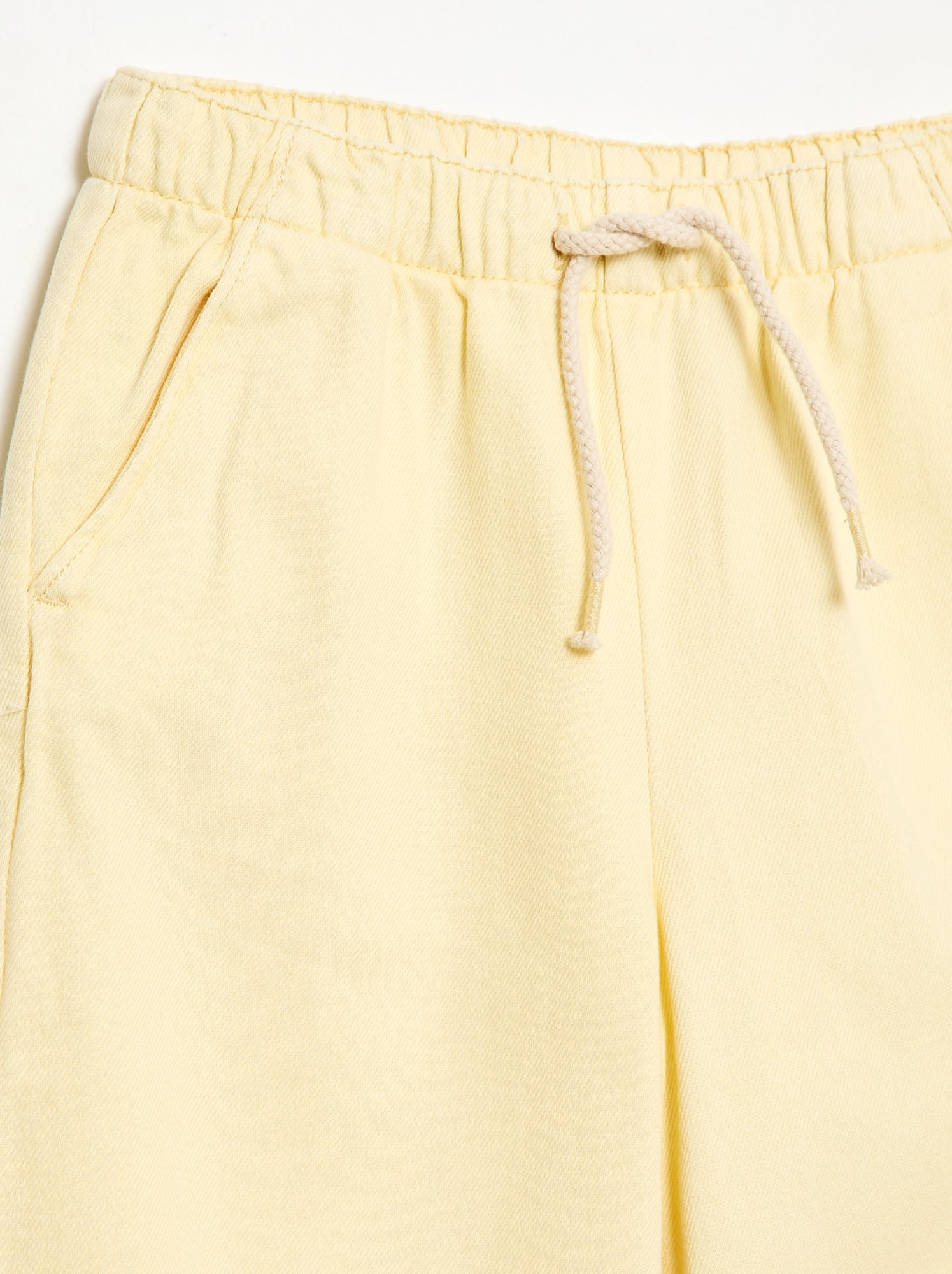 Pantalon en twill avec cordons de serrage - Jaune