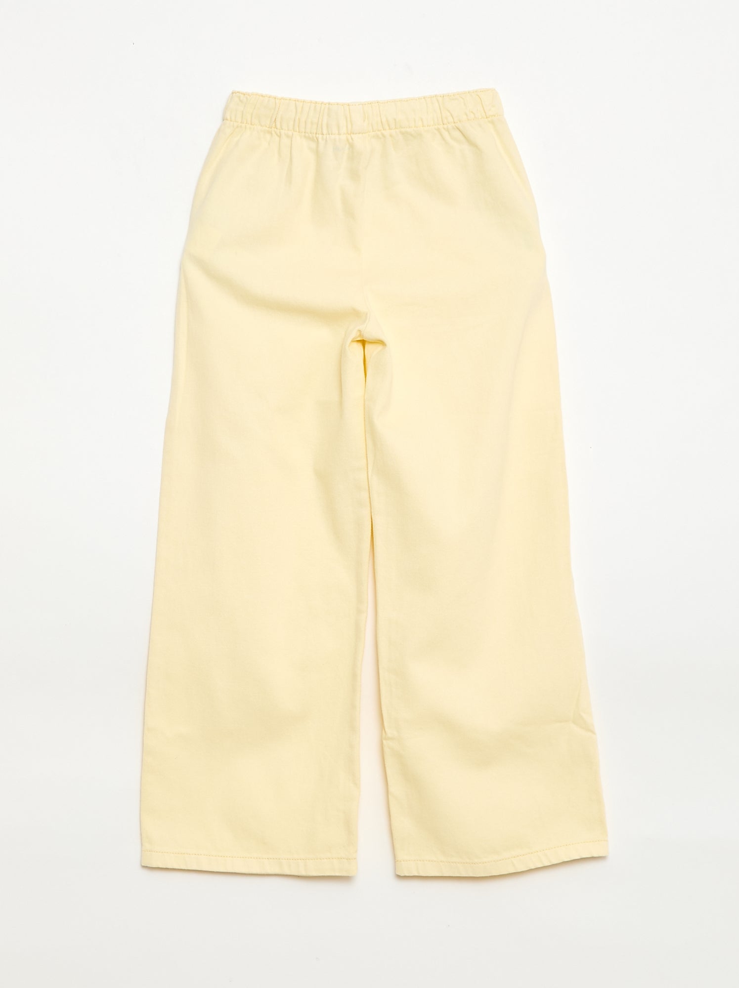 Pantalon en twill avec cordons de serrage - Jaune