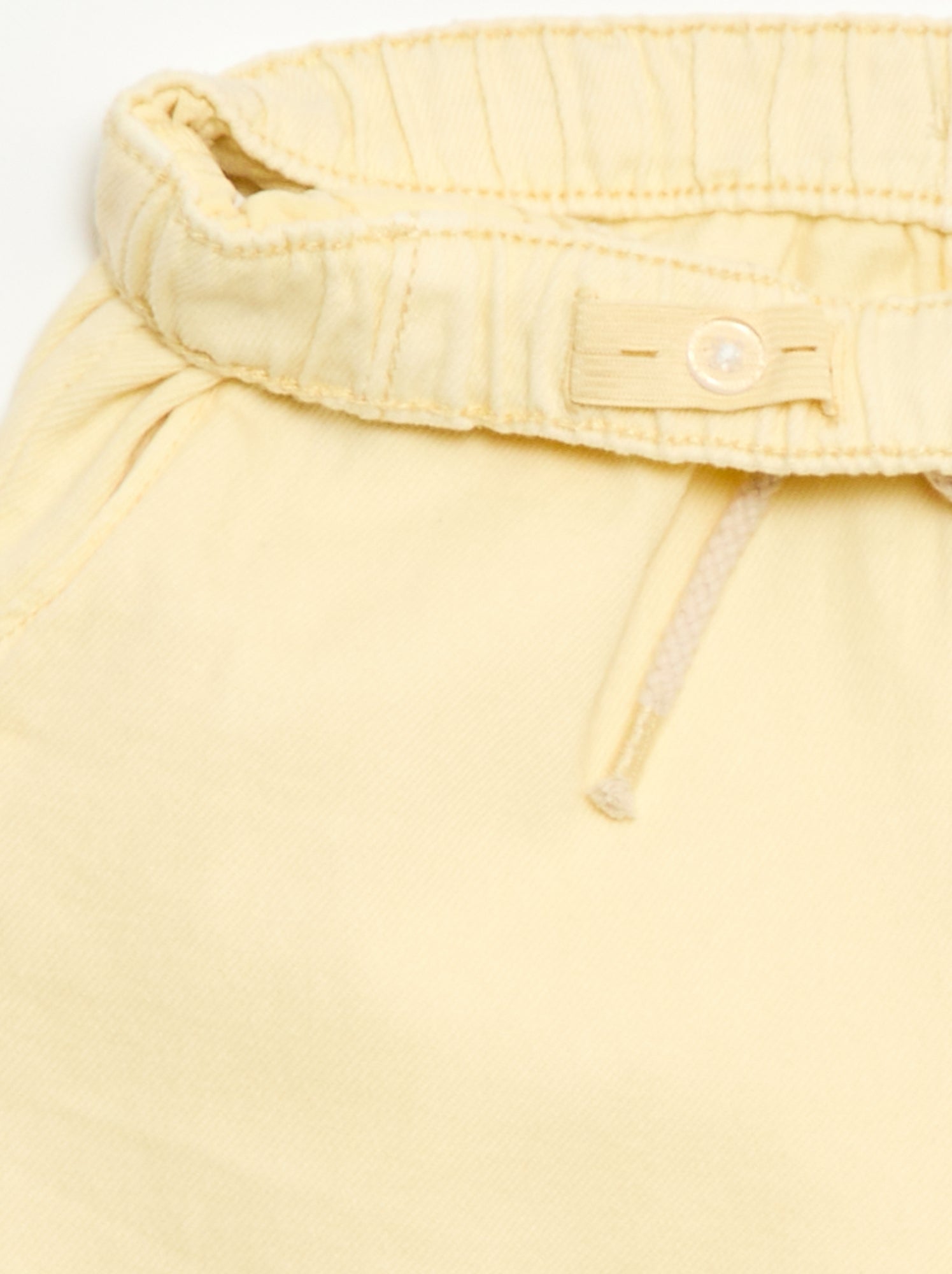 Pantalon en twill avec cordons de serrage - Jaune