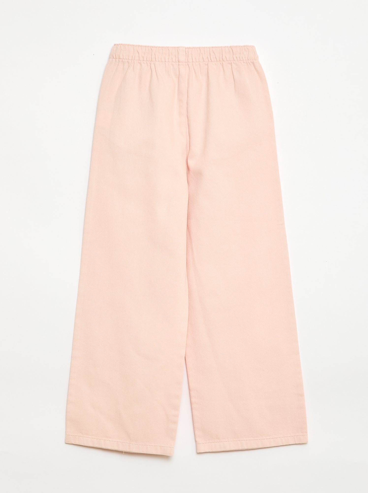 Pantalon en twill avec cordons de serrage - Rose