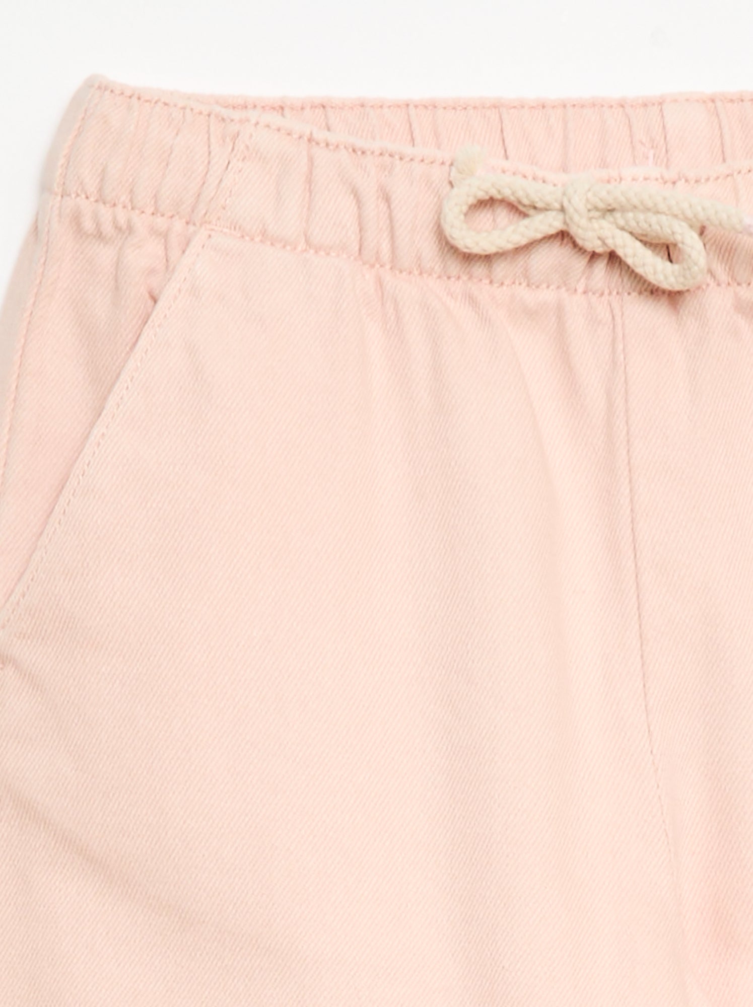 Pantalon en twill avec cordons de serrage - Rose