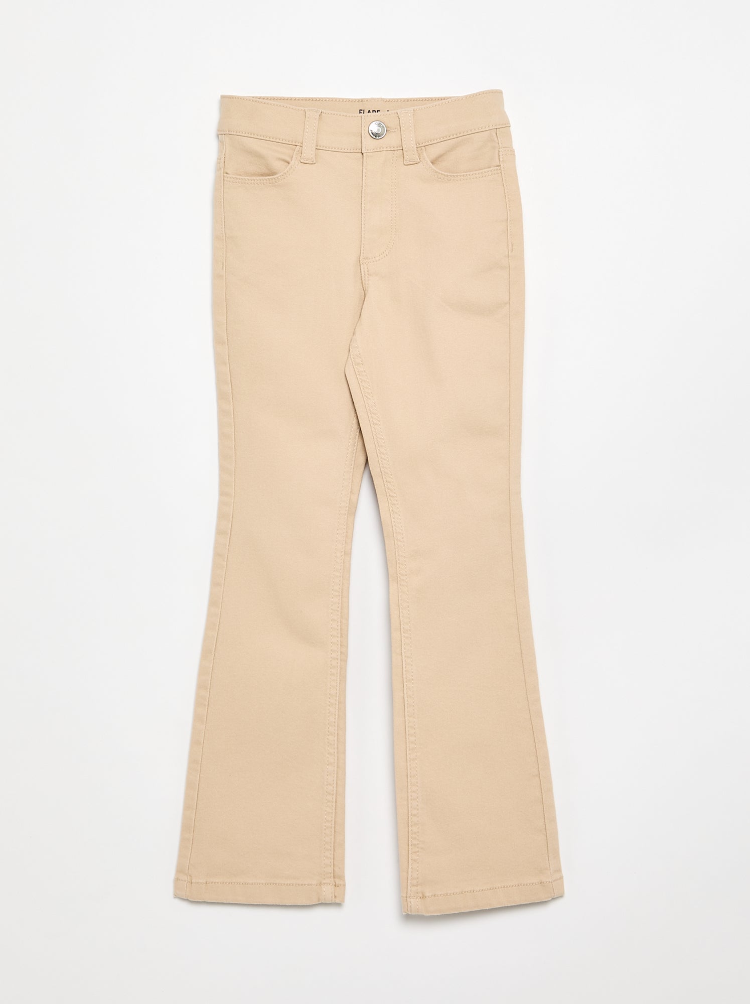 Pantalon en twill - coupe ajustée - Beige