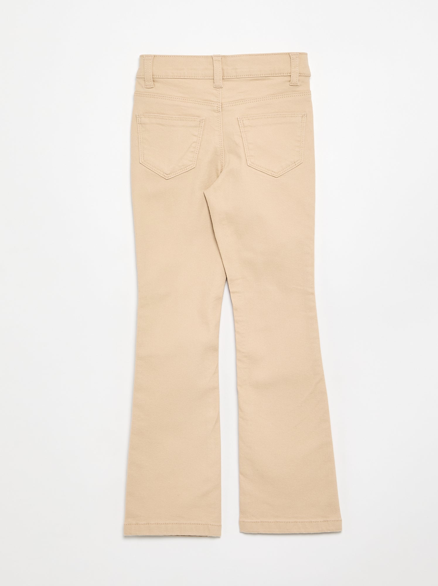 Pantalon en twill - coupe ajustée - Beige