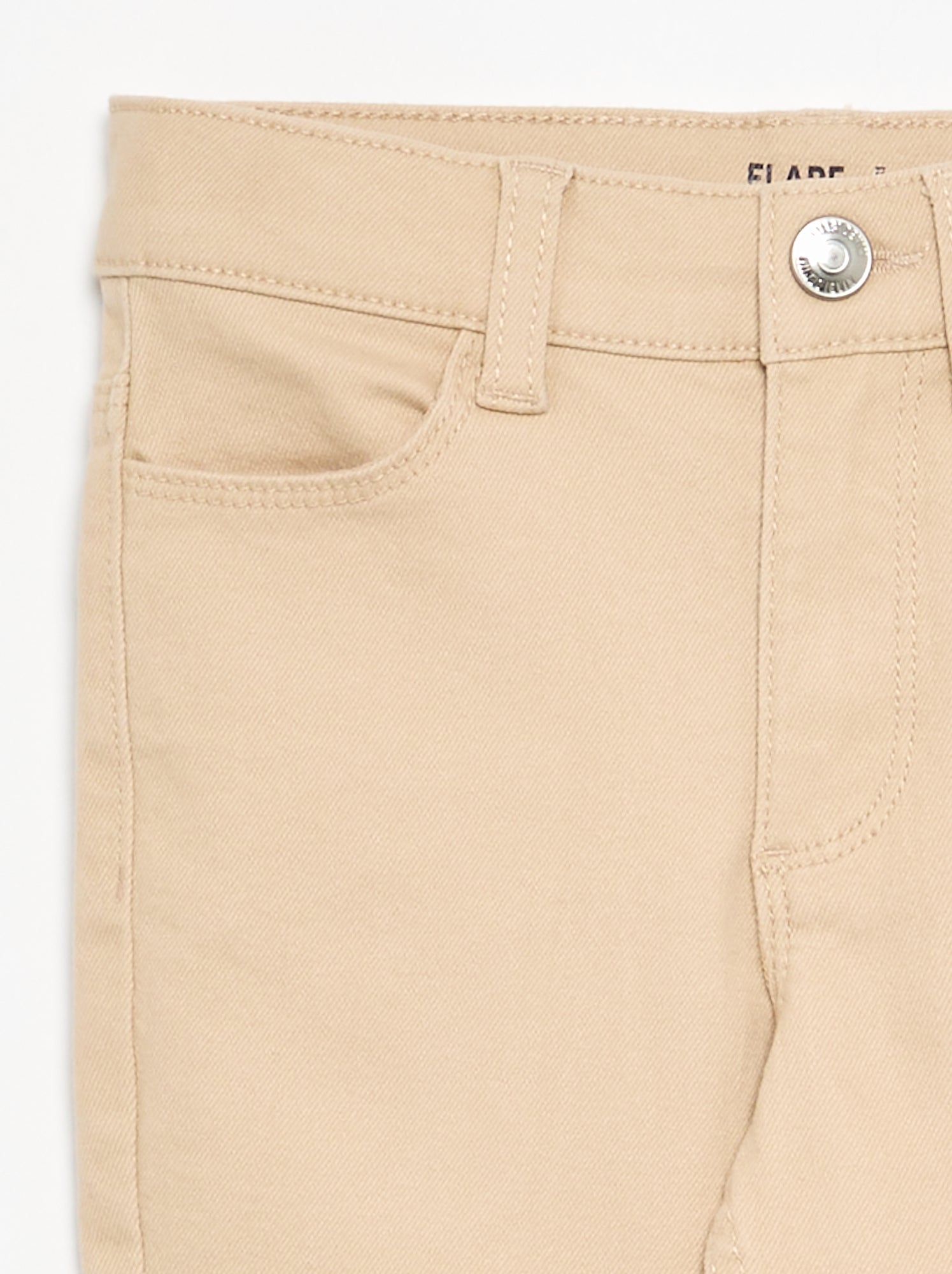 Pantalon en twill - coupe ajustée - Beige