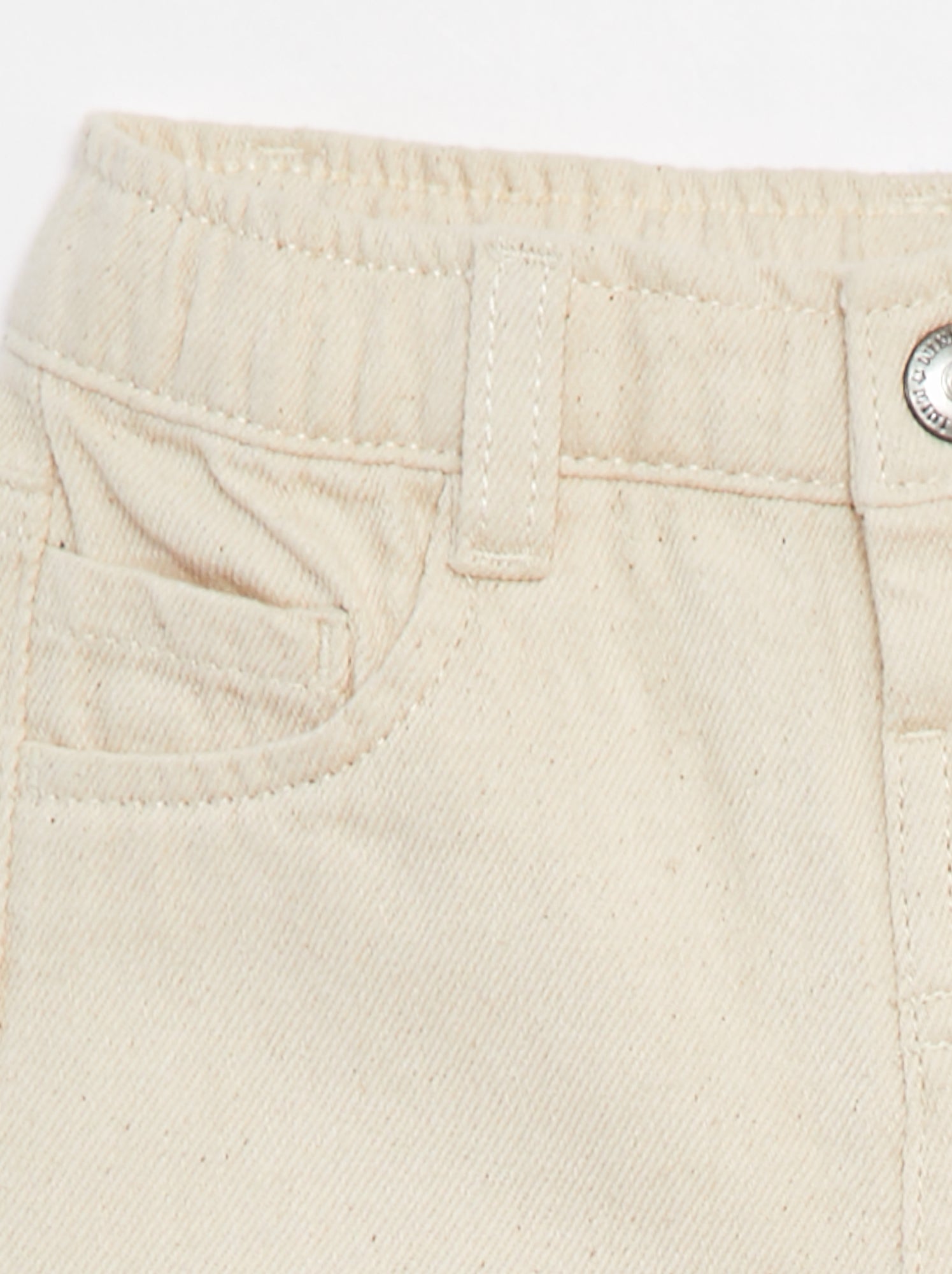 Pantalon en twill paperbag taille 3/4 - Blanc