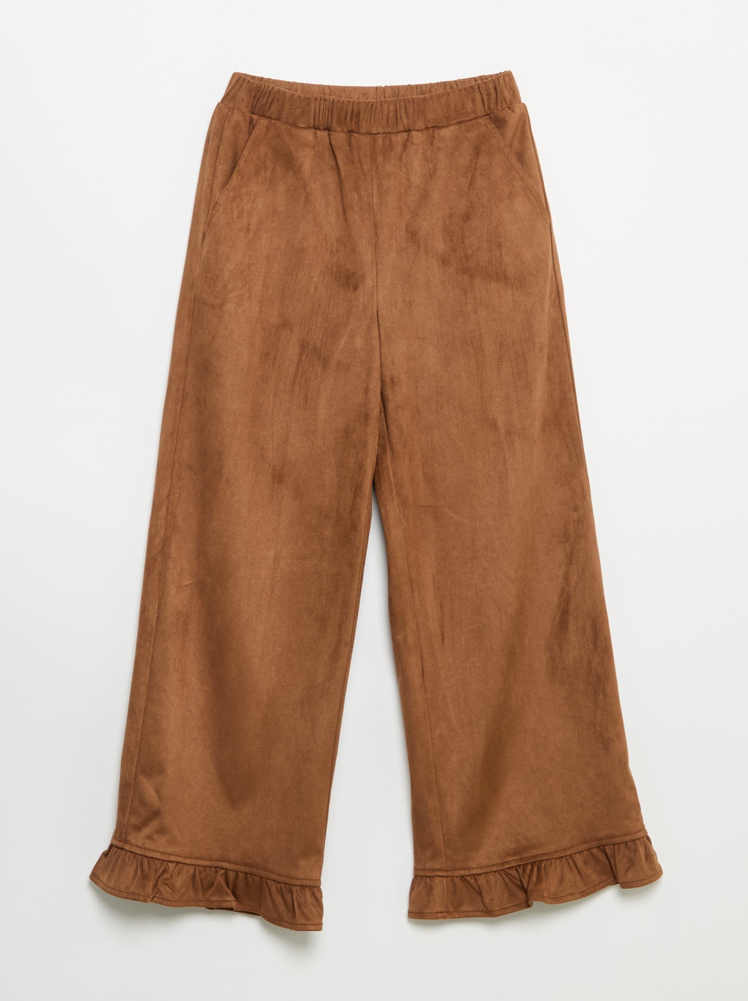 Pantalon en velours coupe large - Marron