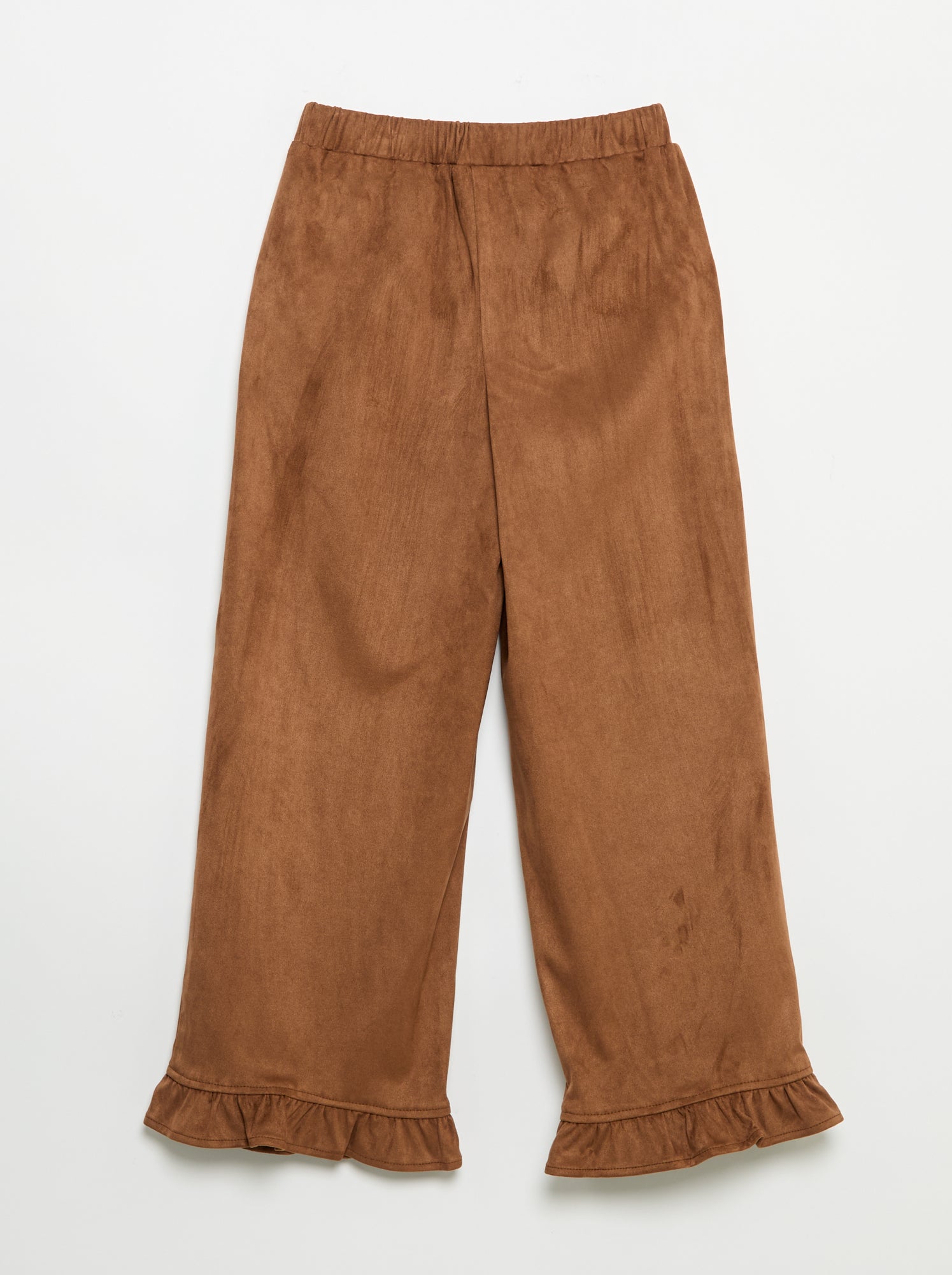 Pantalon en velours coupe large - Marron