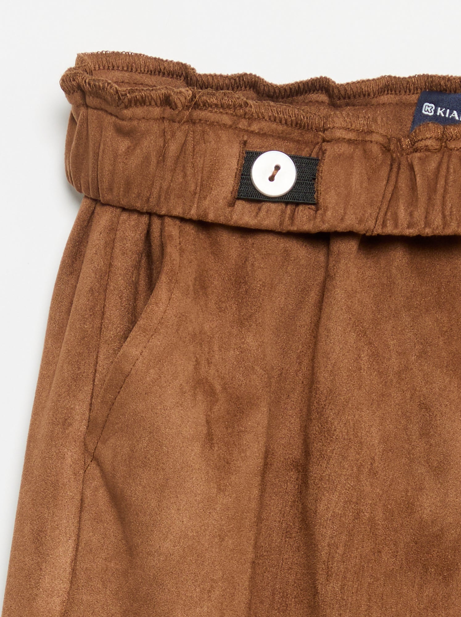 Pantalon en velours coupe large - Marron