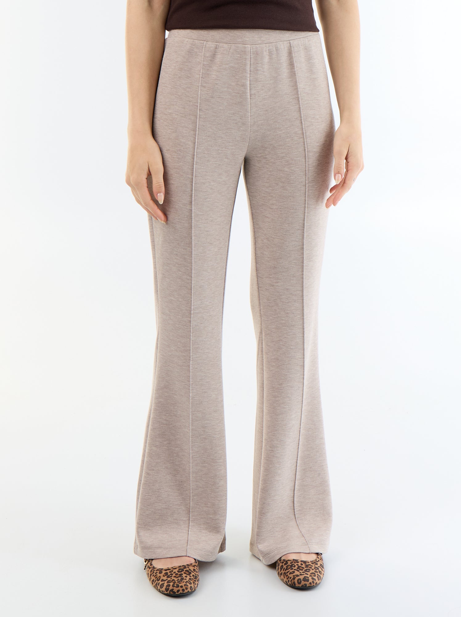 Pantalon flare doux - Beige
