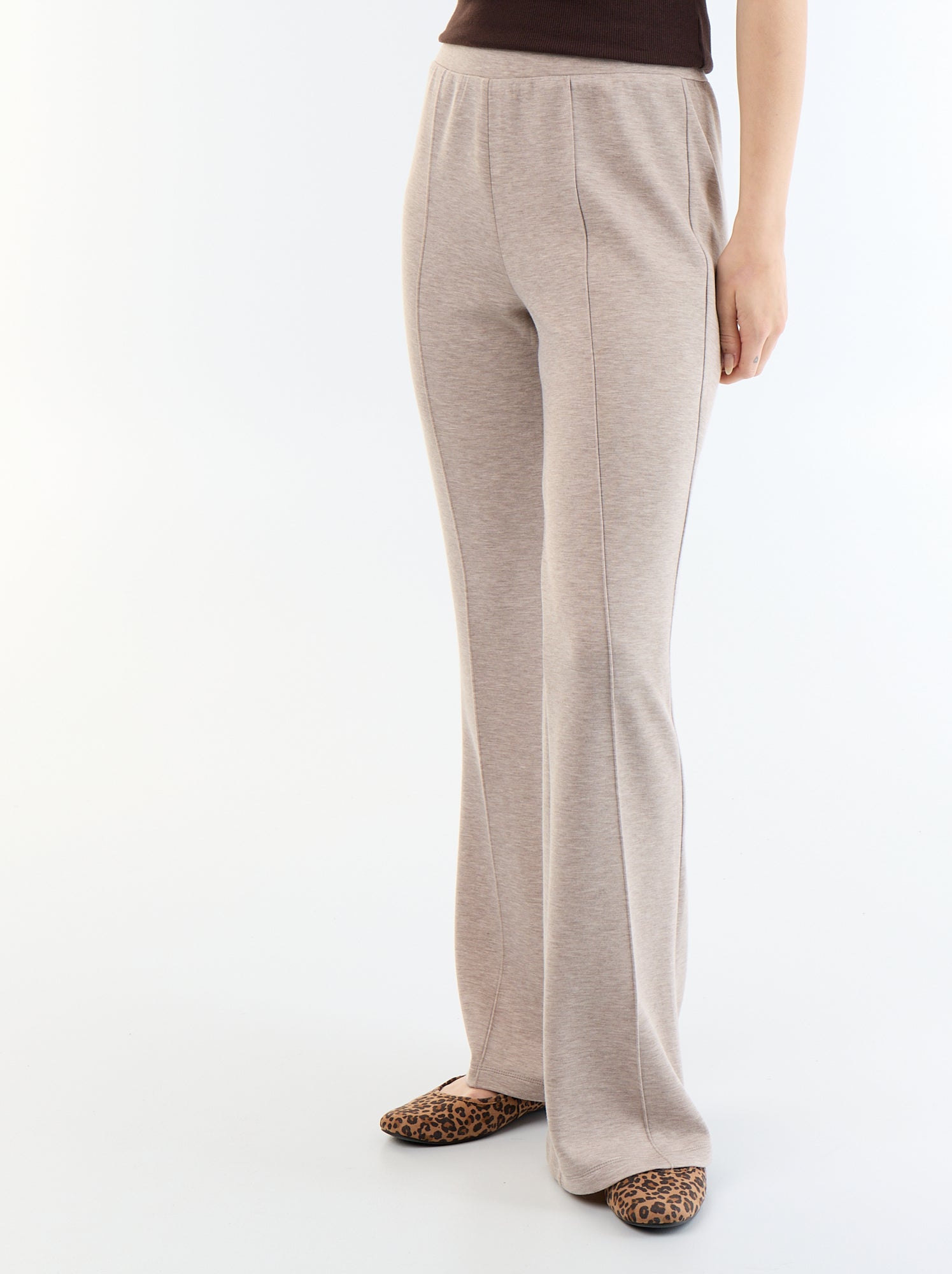 Pantalon flare doux - Beige
