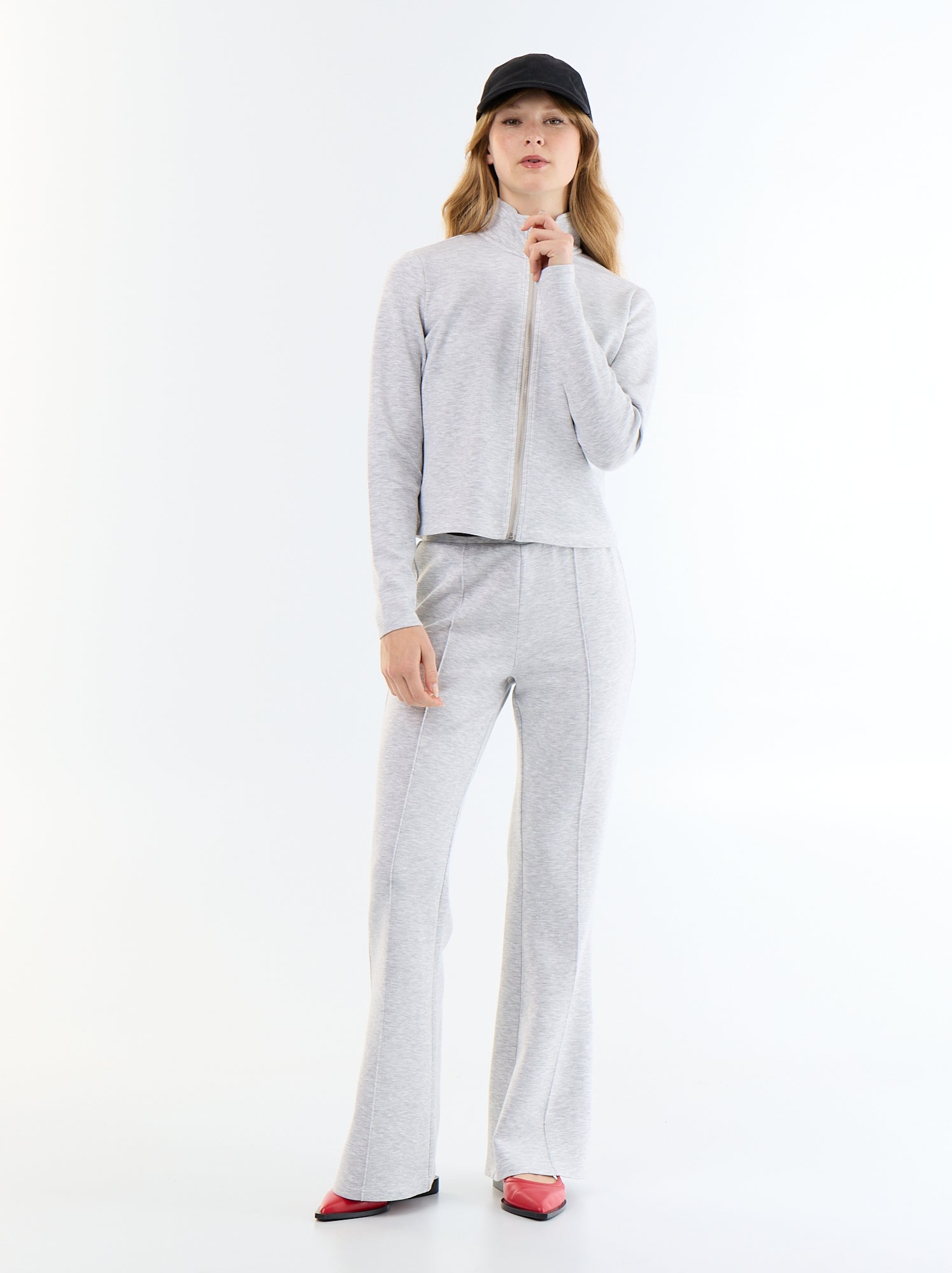 Pantalon flare doux - Gris