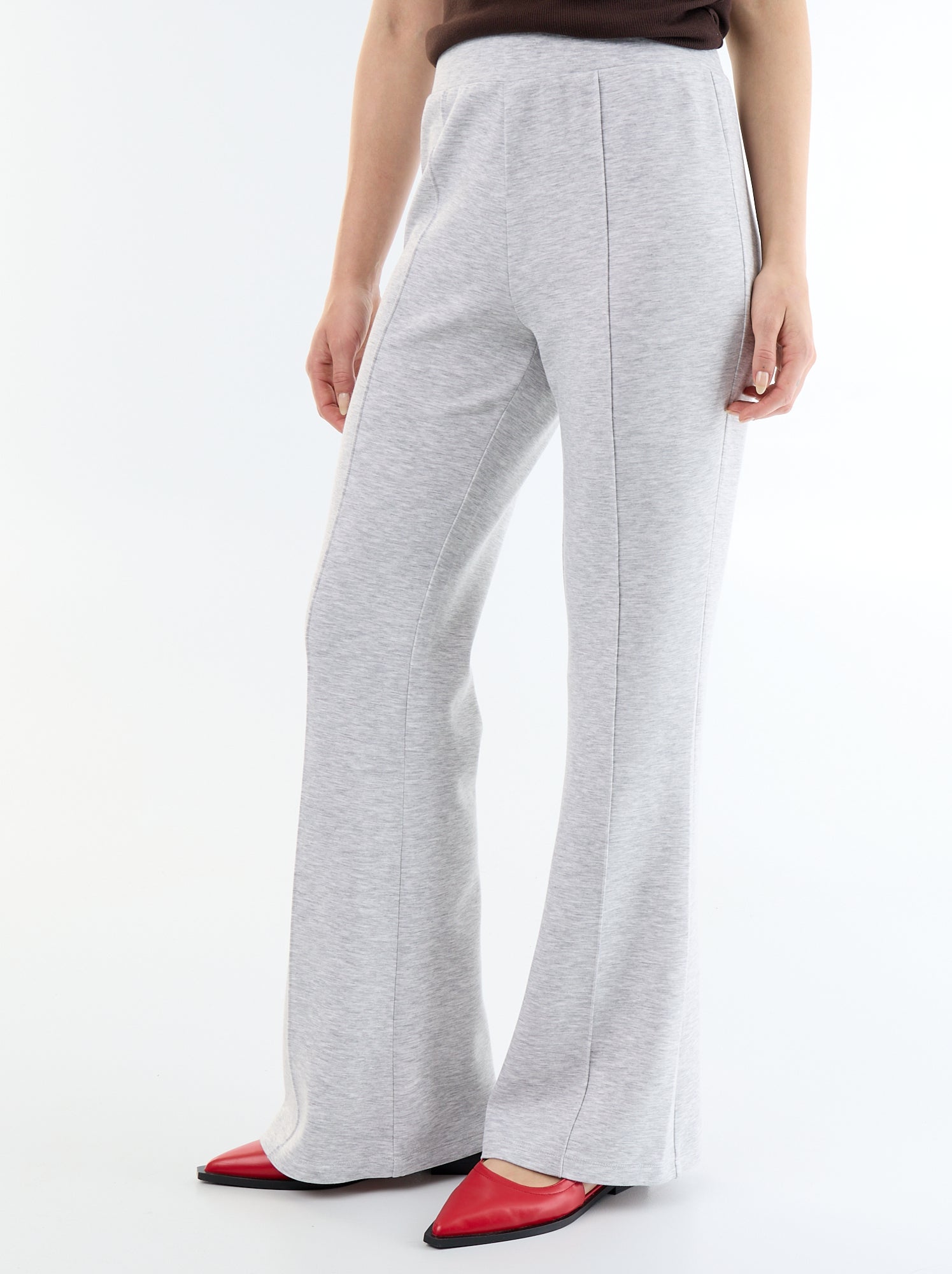 Pantalon flare doux - Gris