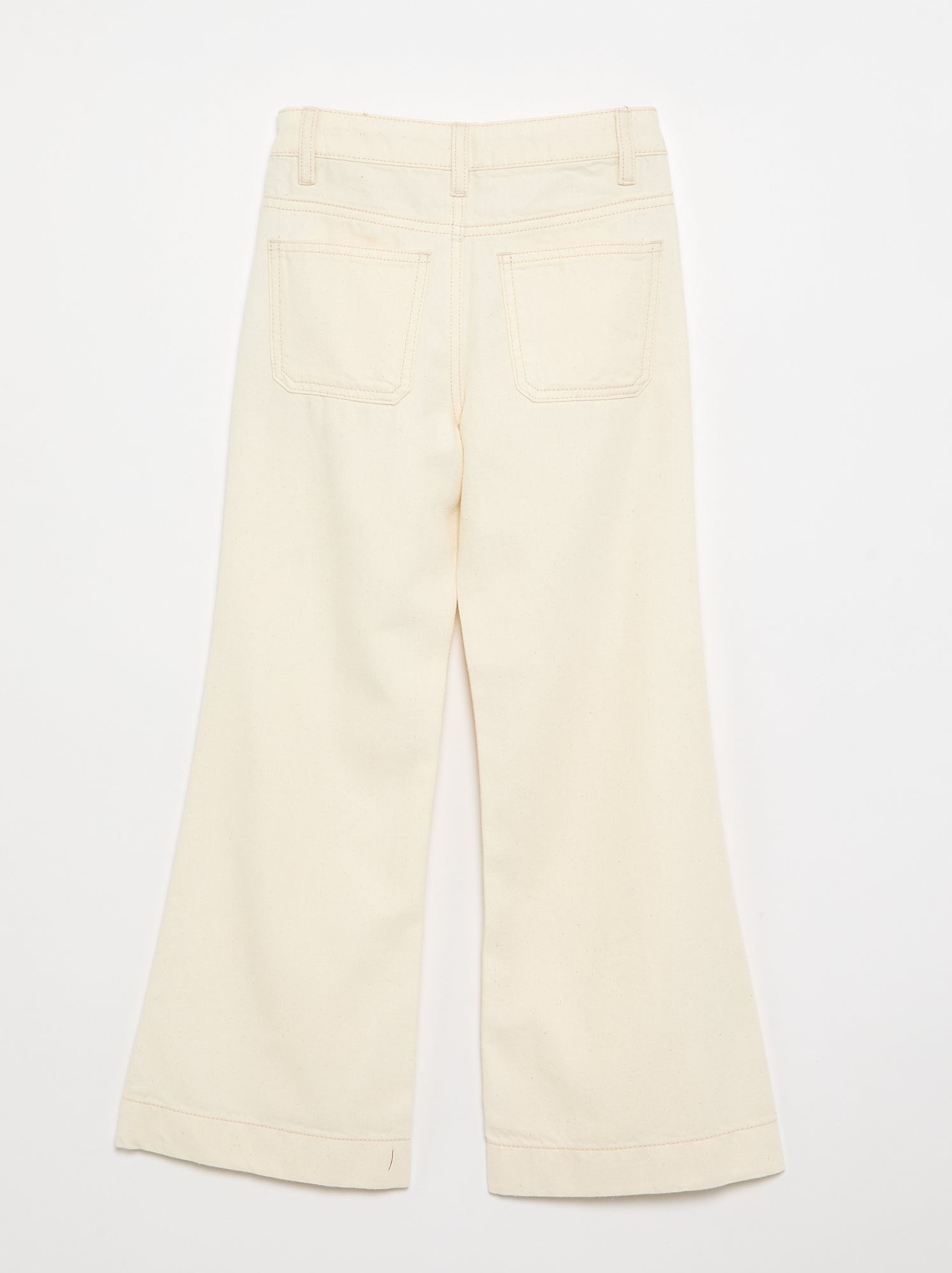 Pantalon flare en denim - Blanc