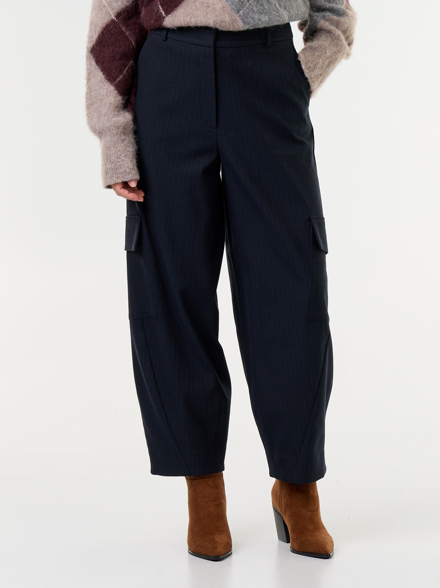Pantalon forme barrel - Bleu