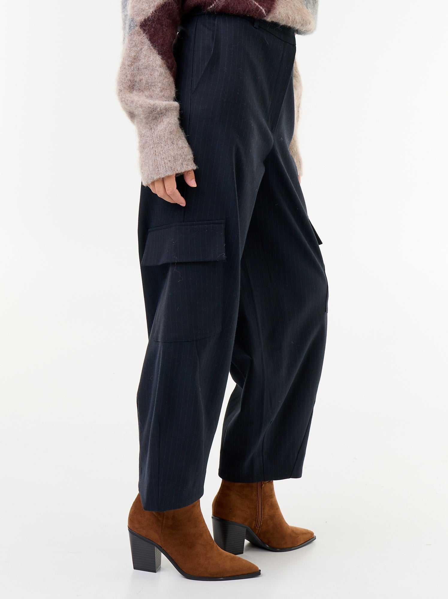 Pantalon forme barrel - Bleu