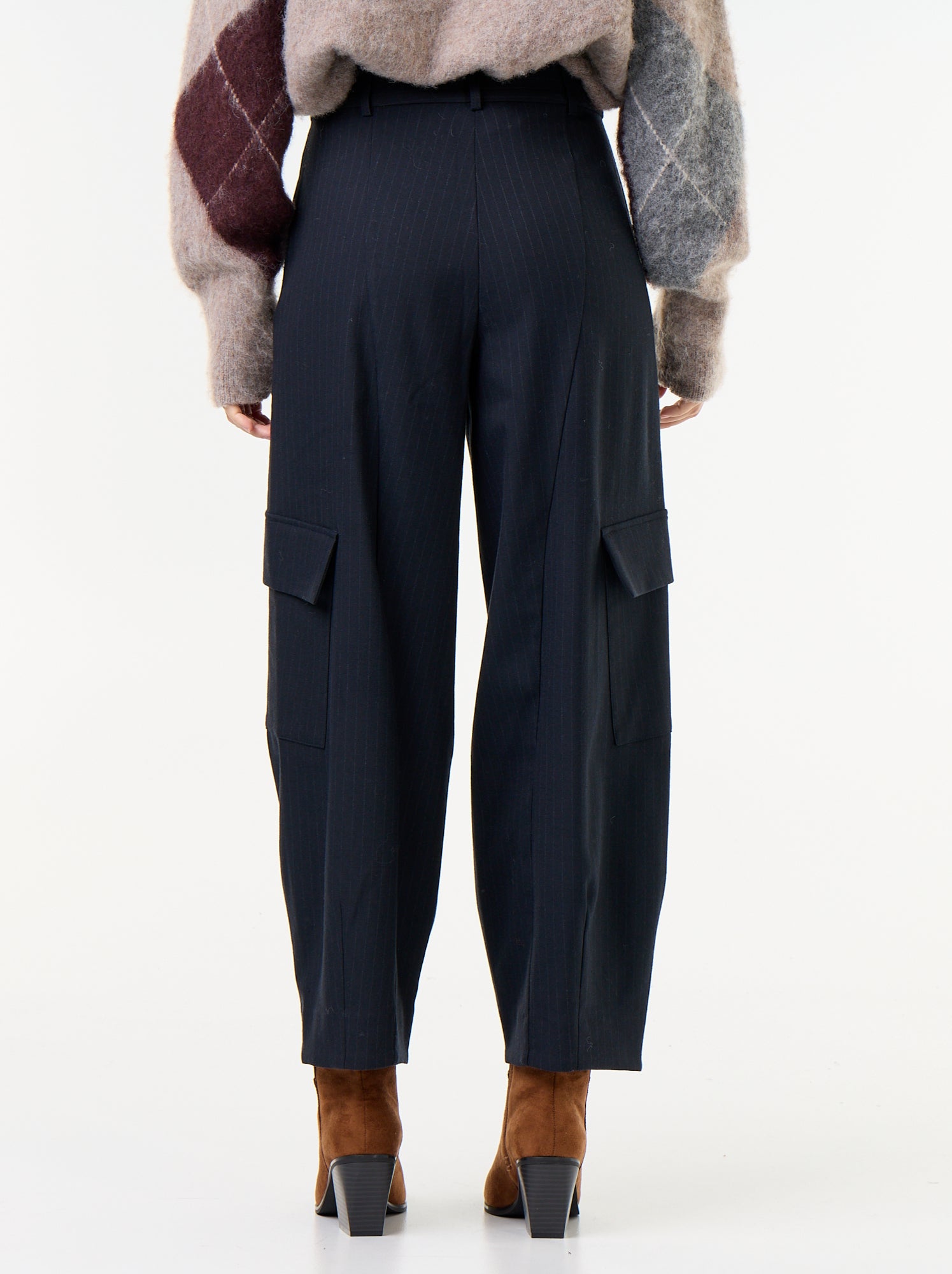 Pantalon forme barrel - Bleu