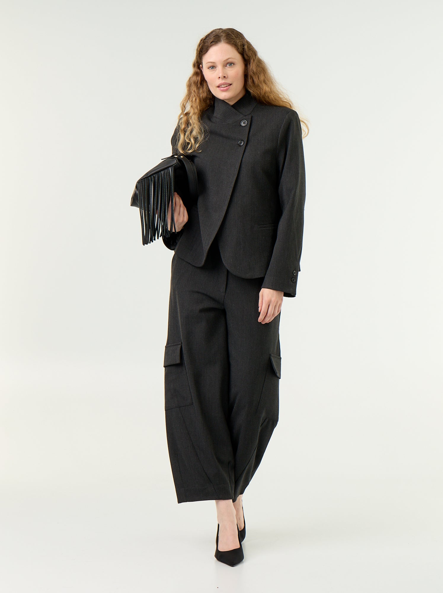 Pantalon forme barrel - Gris