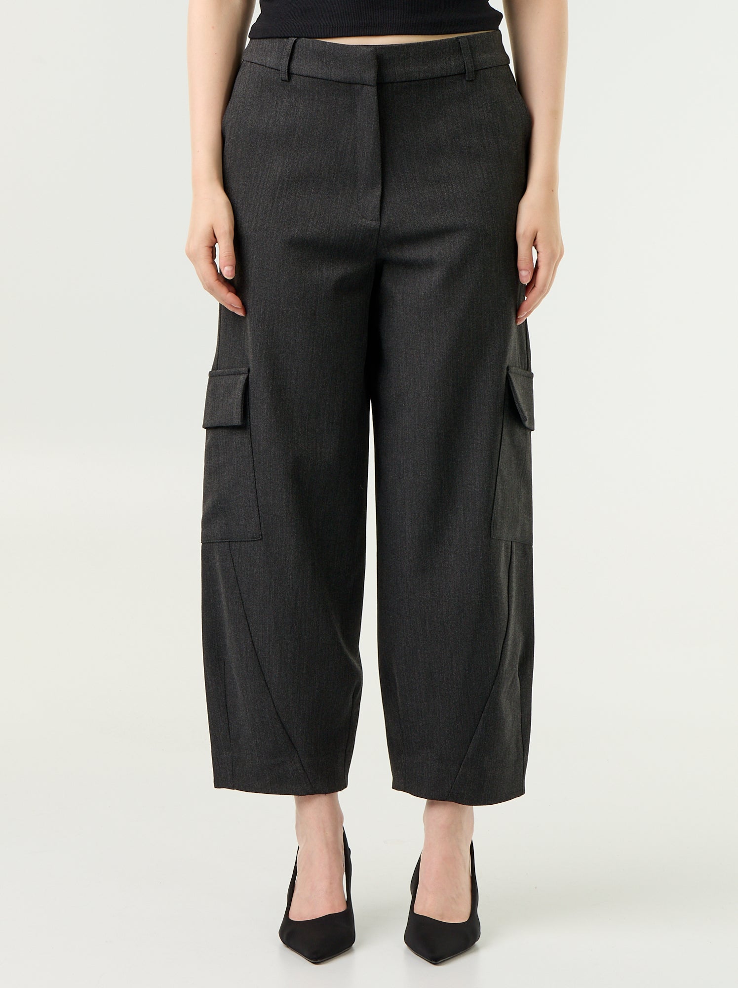 Pantalon forme barrel - Gris