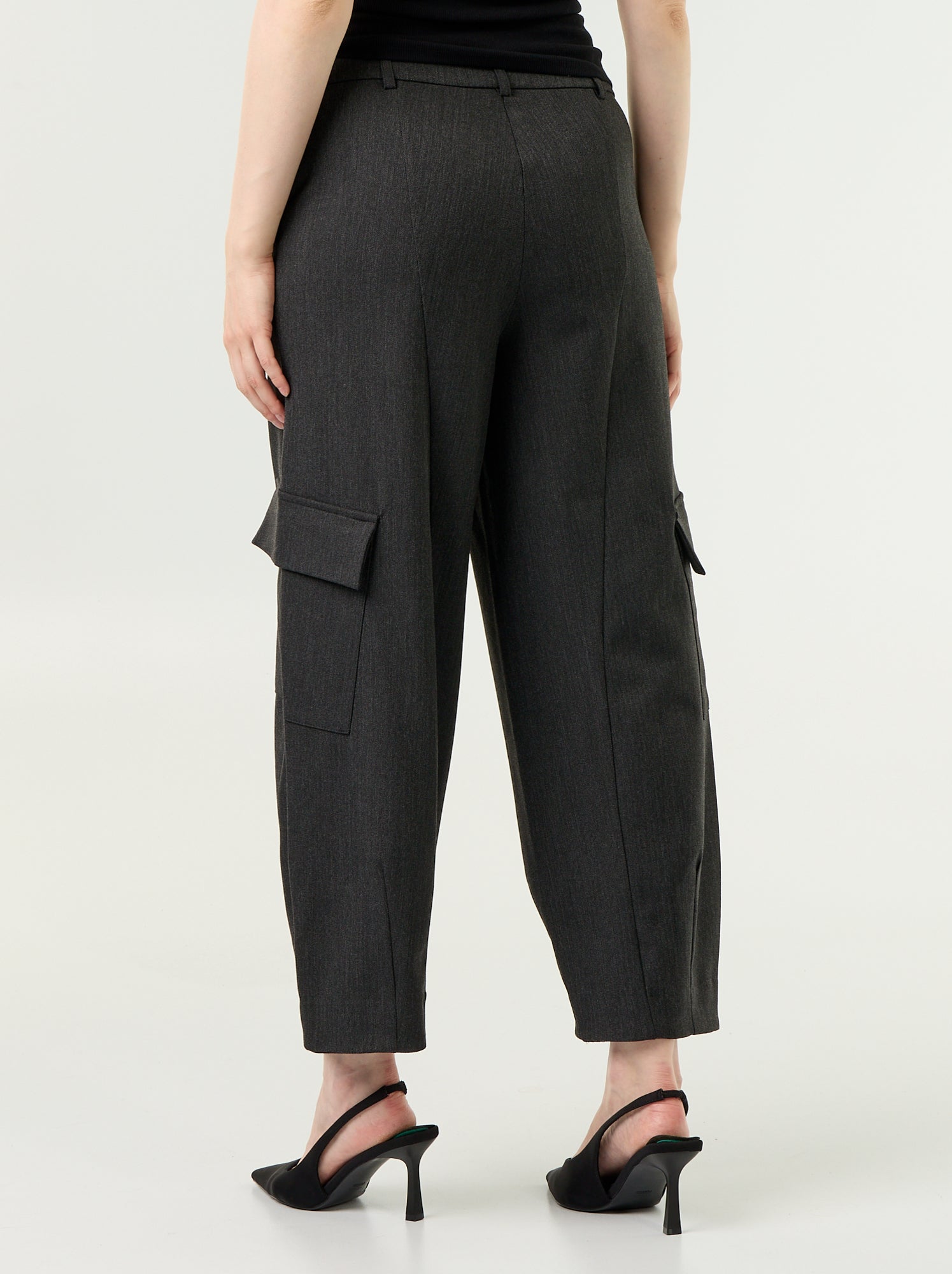 Pantalon forme barrel - Gris