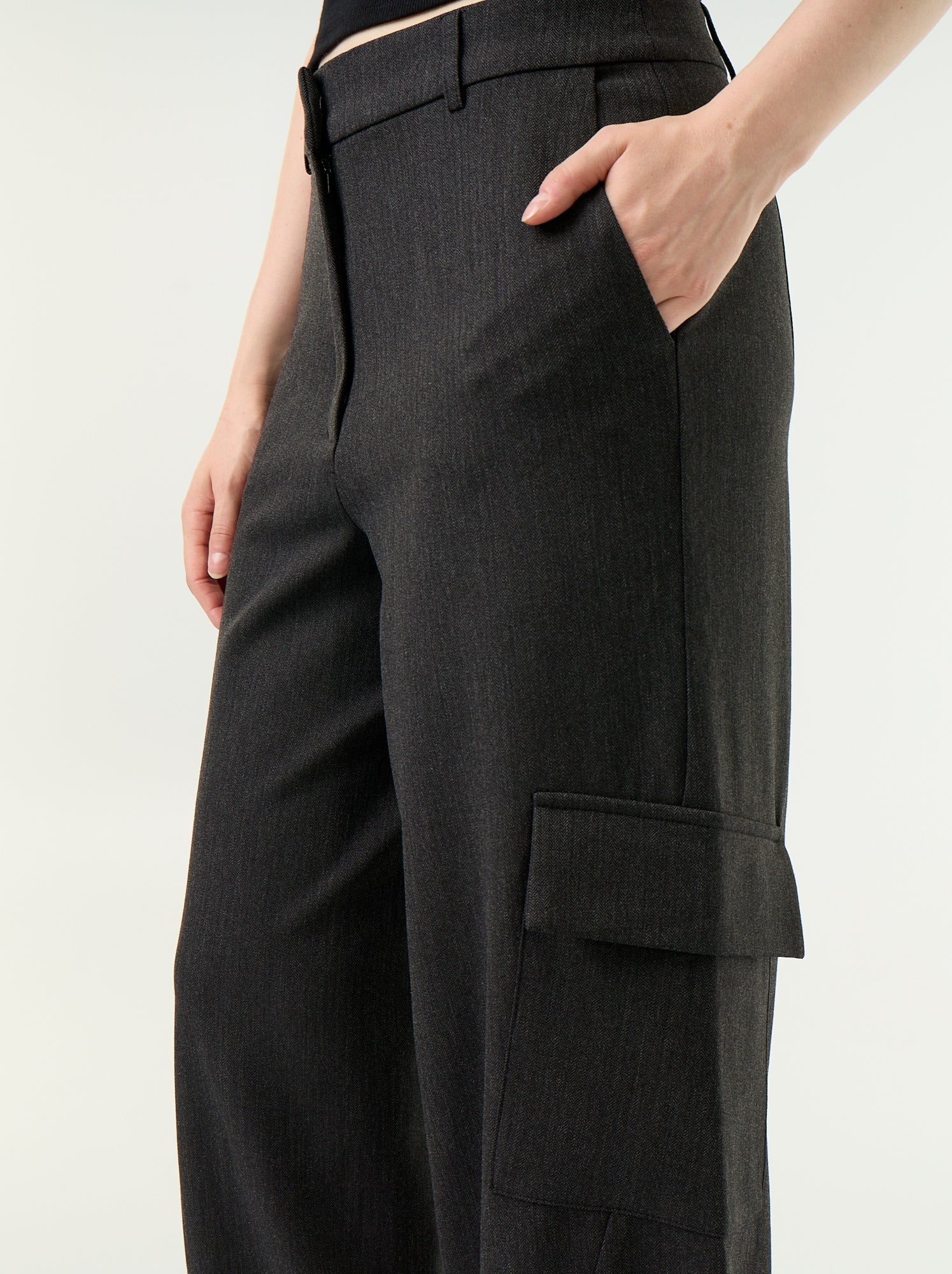 Pantalon forme barrel - Gris