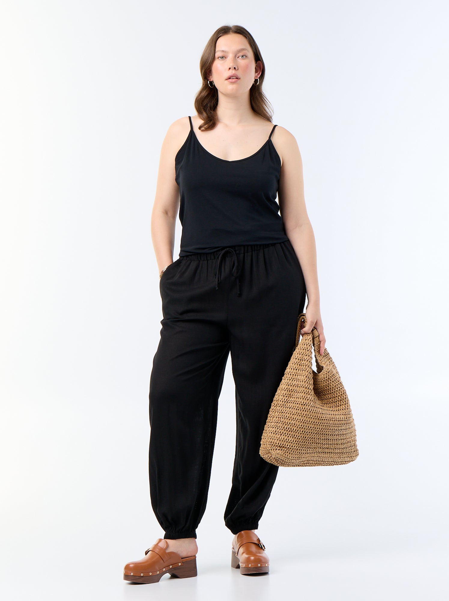Pantalon forme boule uni - Noir