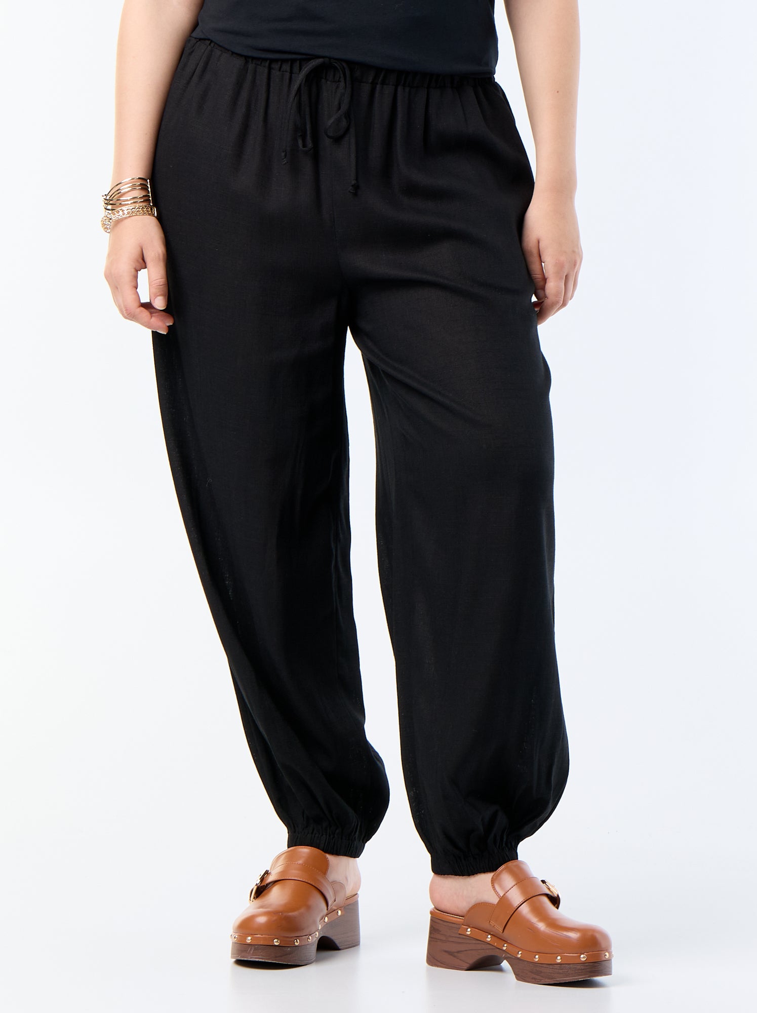 Pantalon forme boule uni - Noir