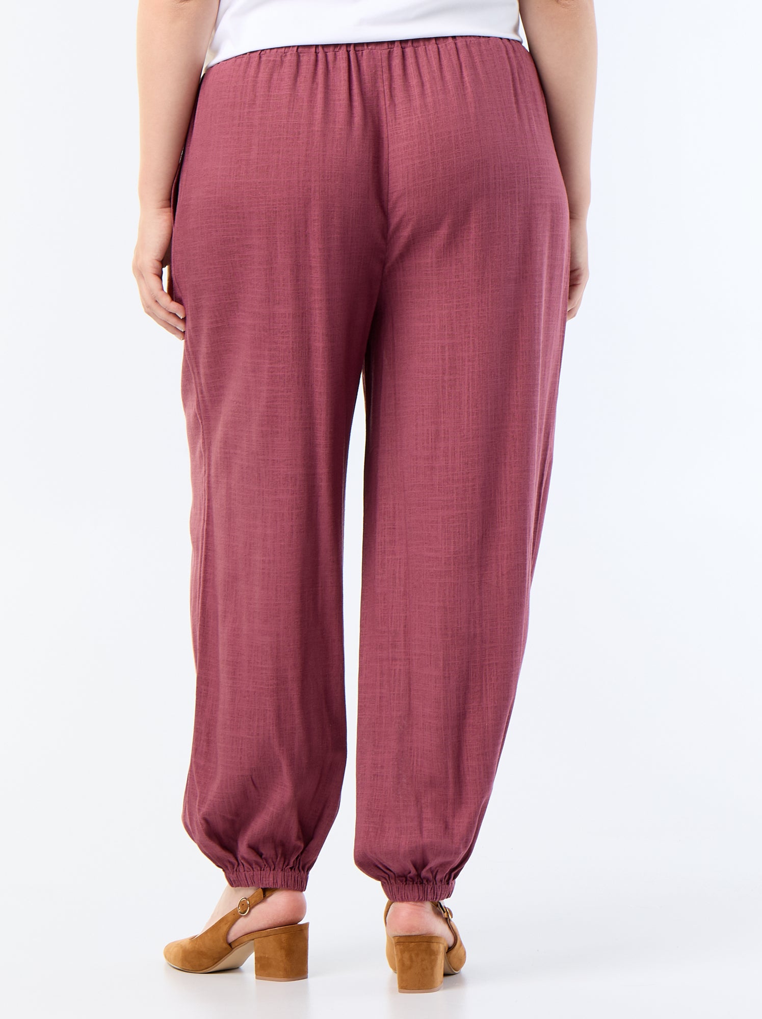 Pantalon forme boule uni - Rose