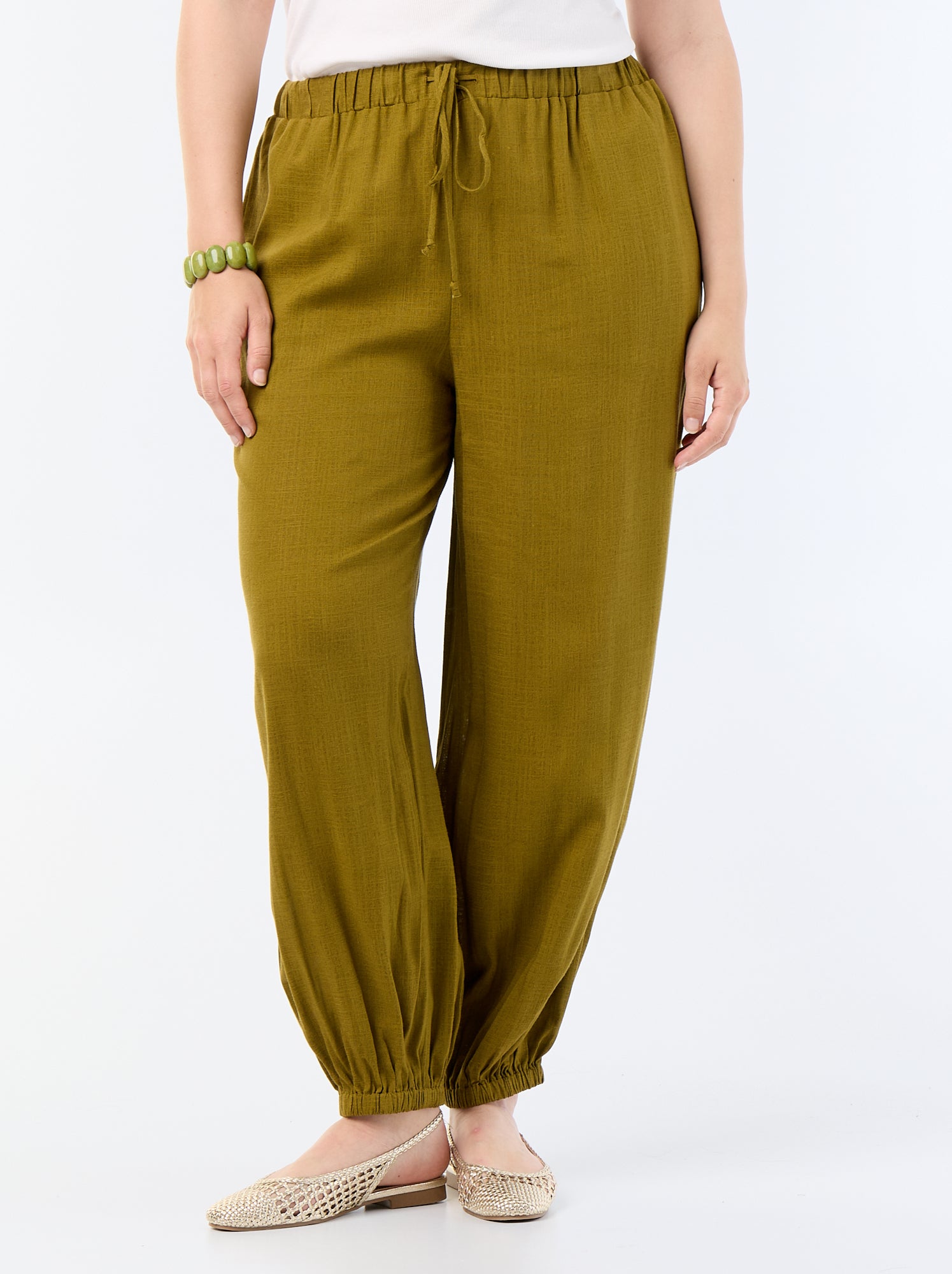 Pantalon forme boule uni - Vert