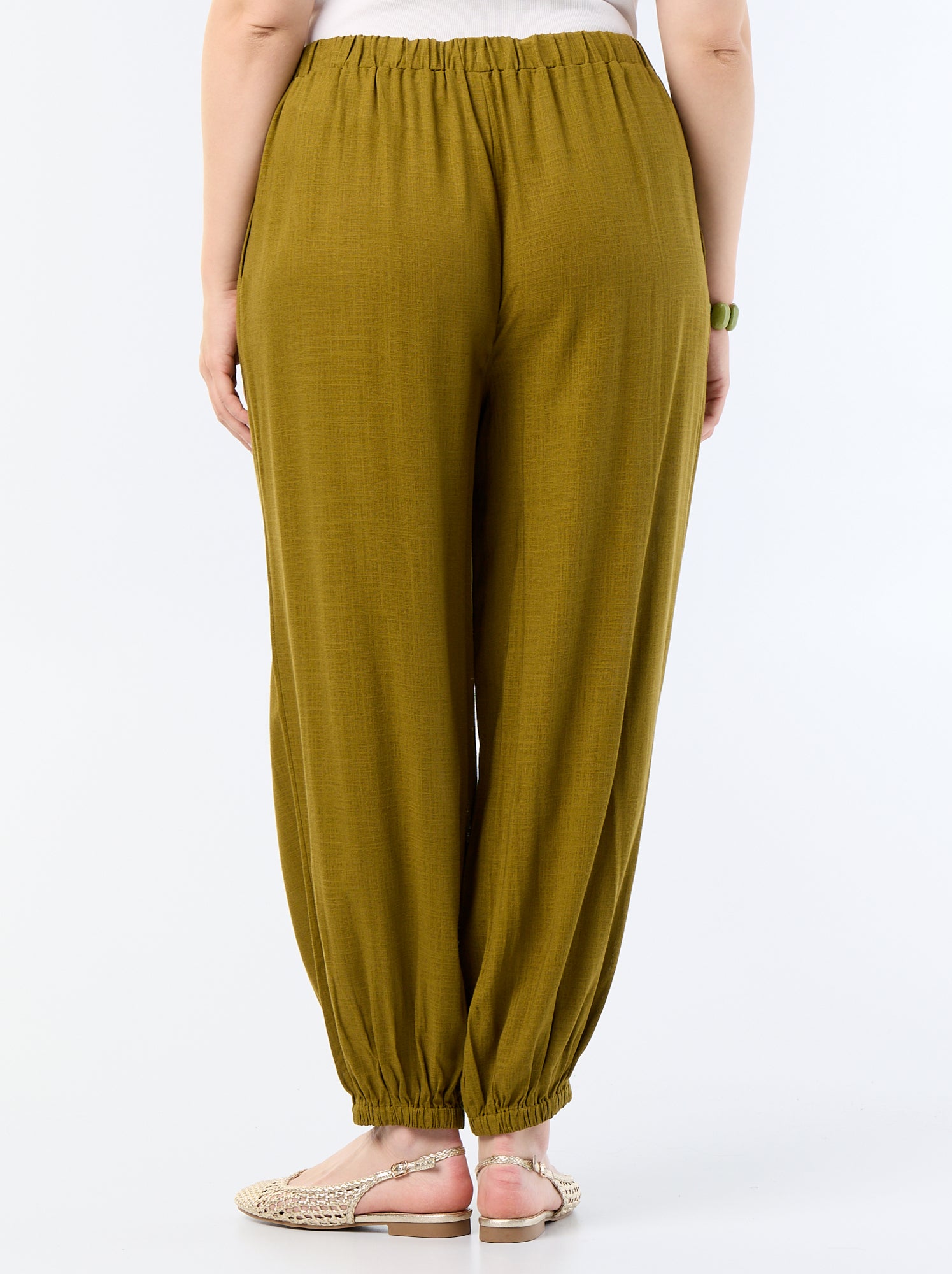 Pantalon forme boule uni - Vert