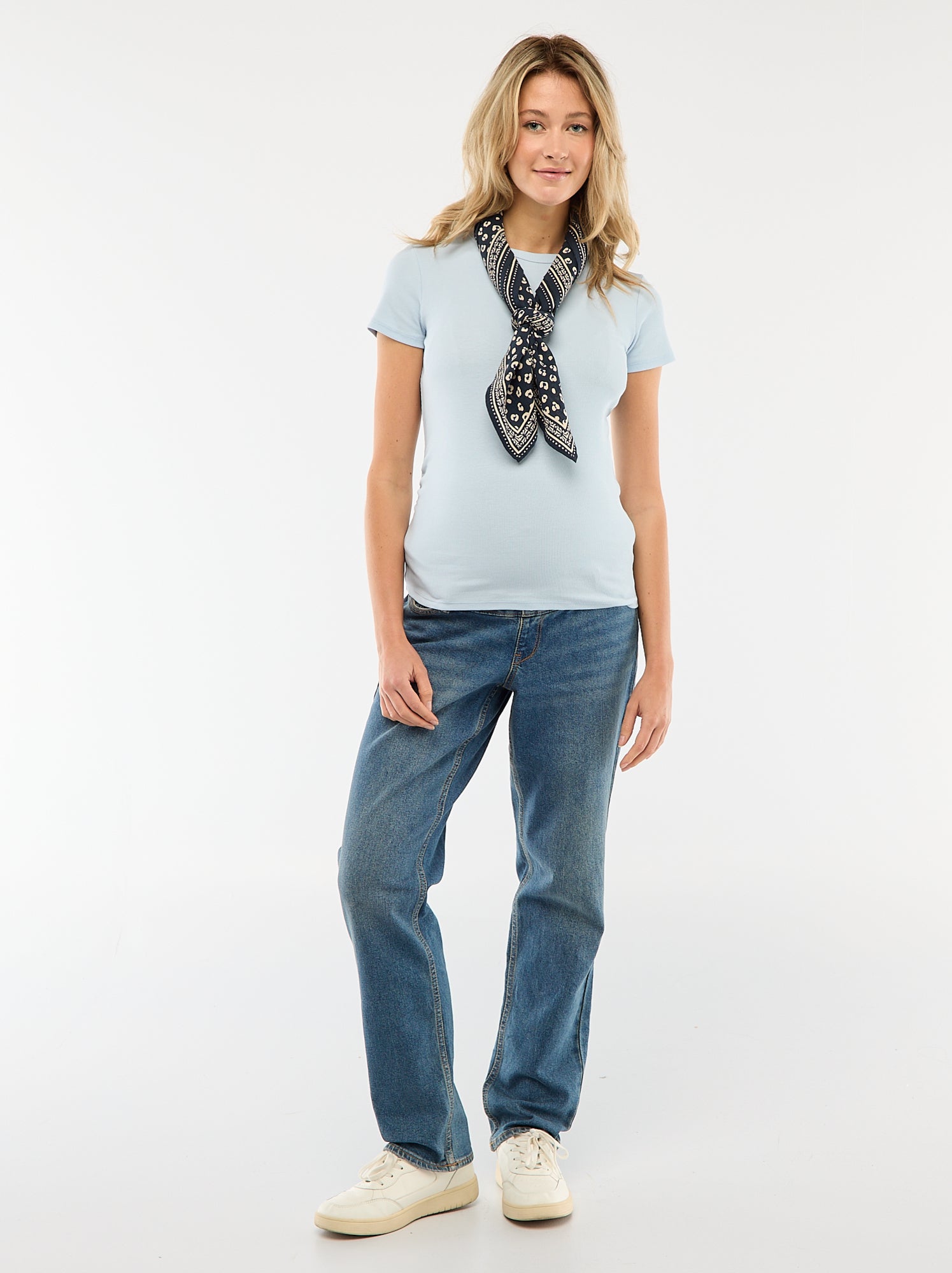 Pantalon grossesse avec ceinture stretch - Bleu (EPX64_2)
